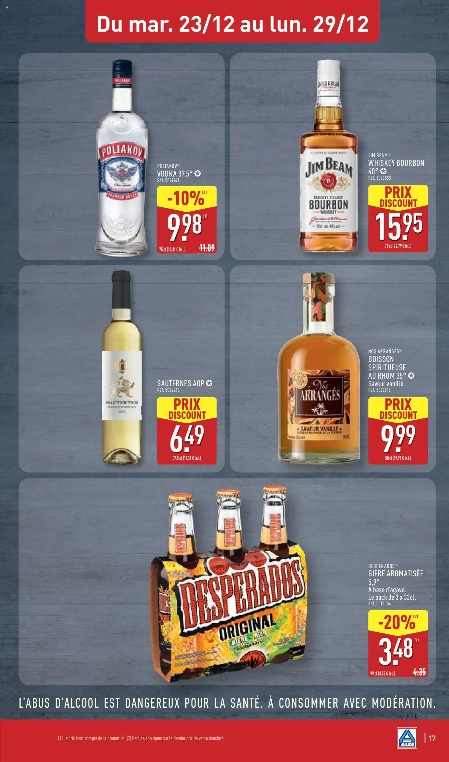{H1} | Page: 20 | Produits: Vodka, Desperados, Base, Rhum