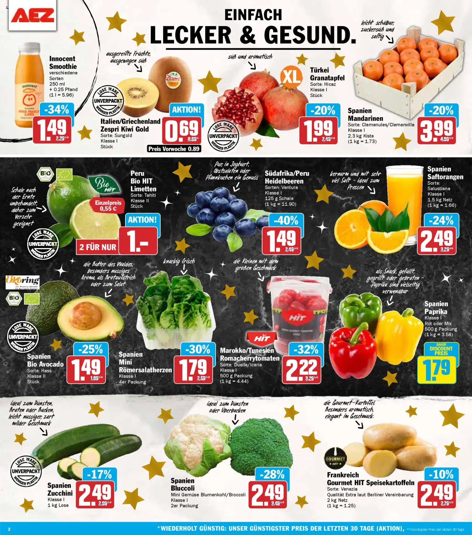 AEZ Prospekt 	 – gültig ab 22.12.2025 | Seite: 2 | Produkte: Butter, Mandarinen, Zucchini, Kiwi