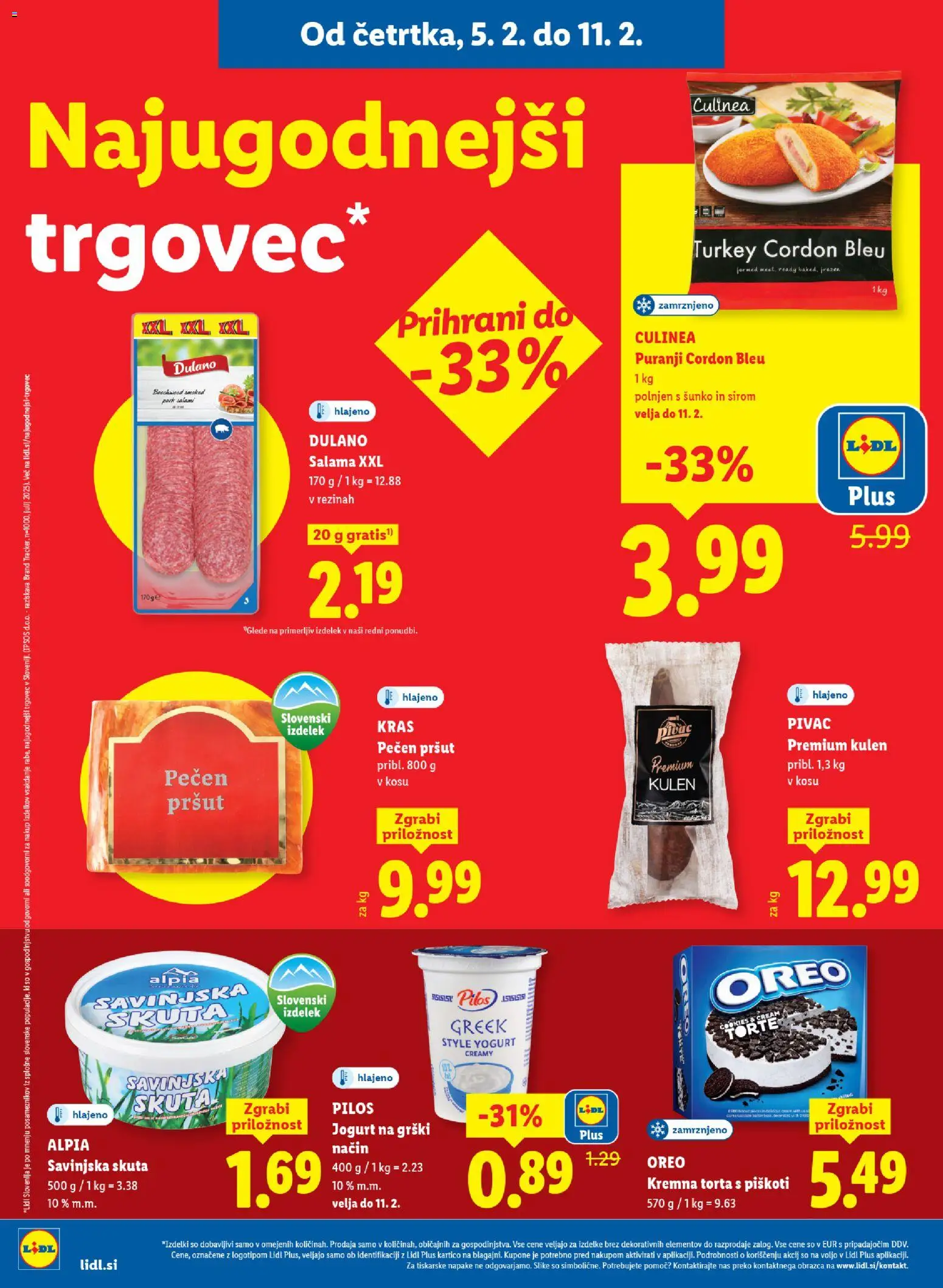 Novi Lidl katalog ponudbe – veljaven od 05.02.2026 | Stran: 8 | Izdelki: Pršut, Torta, Jogurt, Skuta