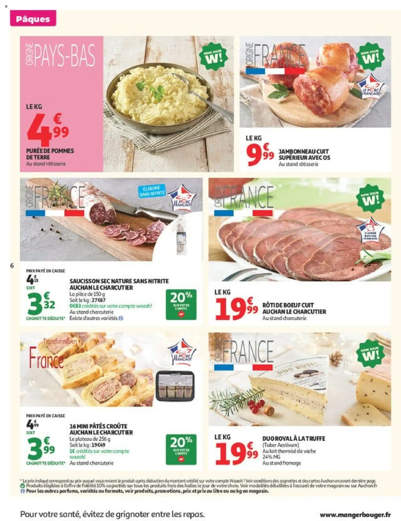 {H1} | Page: 6 | Produits: Saucisson, Plateau, Fromage, Pommes