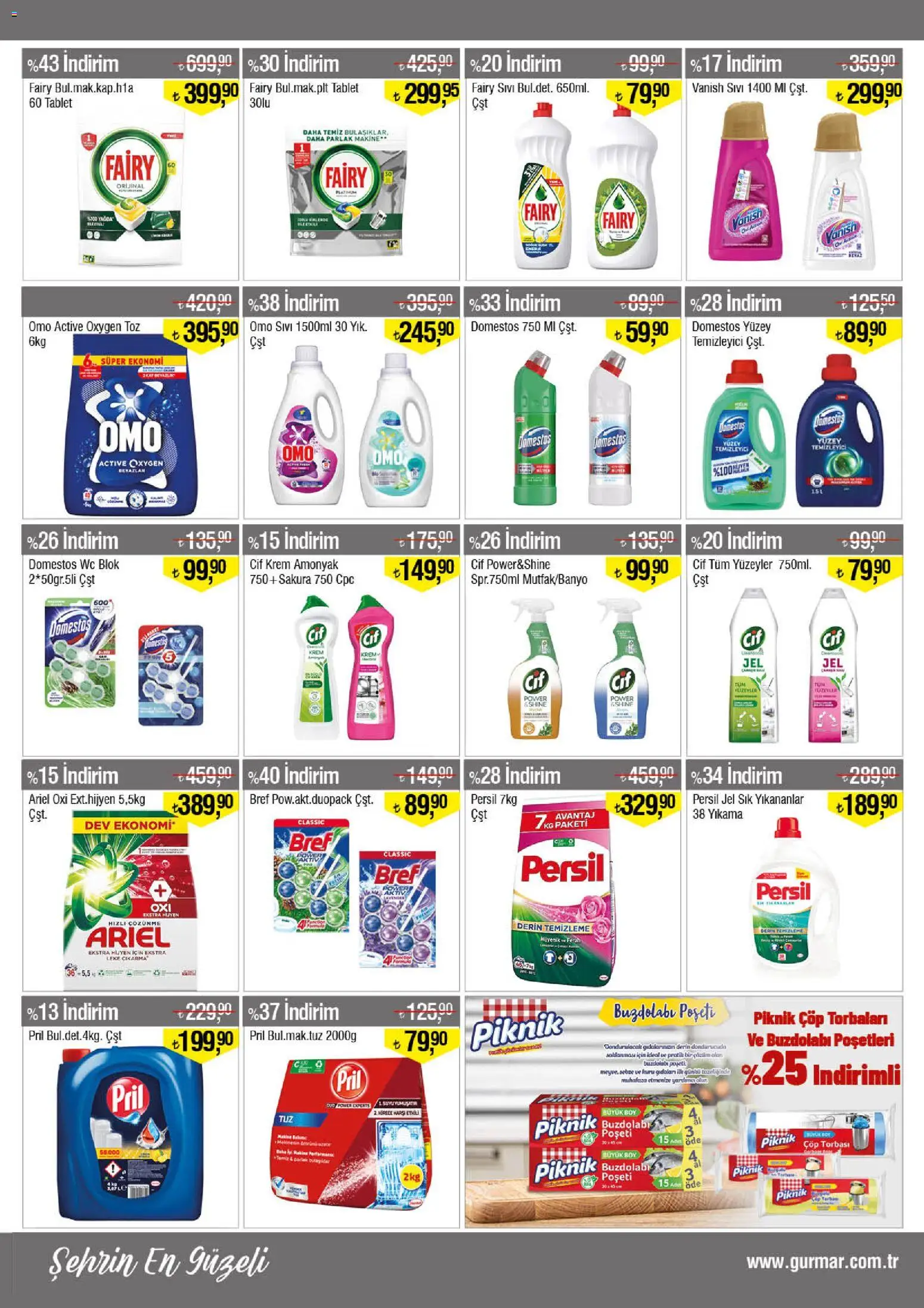 Gürmar Katalog - 15.04.2026 tarihinden itibaren geçerlidir | Sayfa: 15 | Ürünler: Çöp torbası, Krem, Sebze, Buzdolabı
