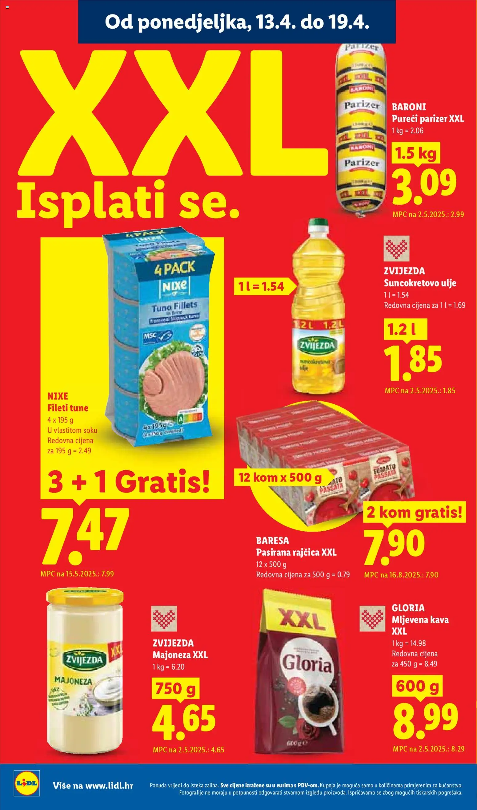 Lidl katalog | vrijedi od 13.04.2026 | Stranica: 12 | Proizvodi: Mljevena kava, Pasirana rajčica, Ulje, Rajčica