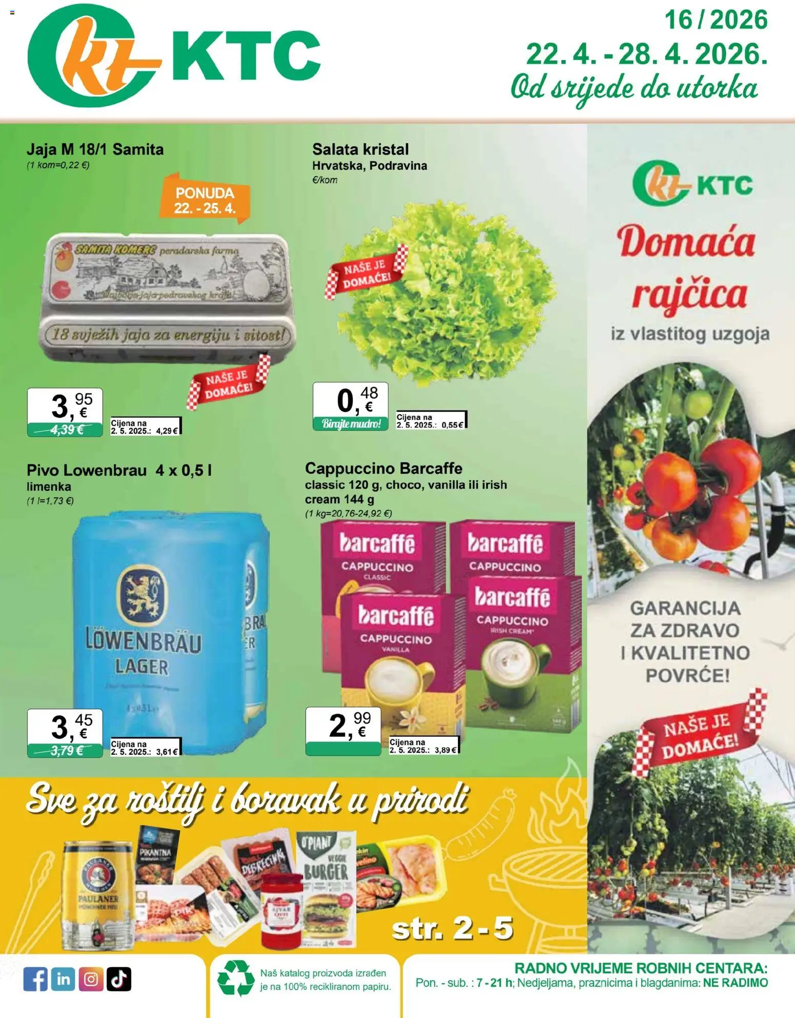 KTC katalog | vrijedi od 22.04.2026 | Stranica: 1 | Proizvodi: Pivo, Povrće, Rajčica, Cappuccino