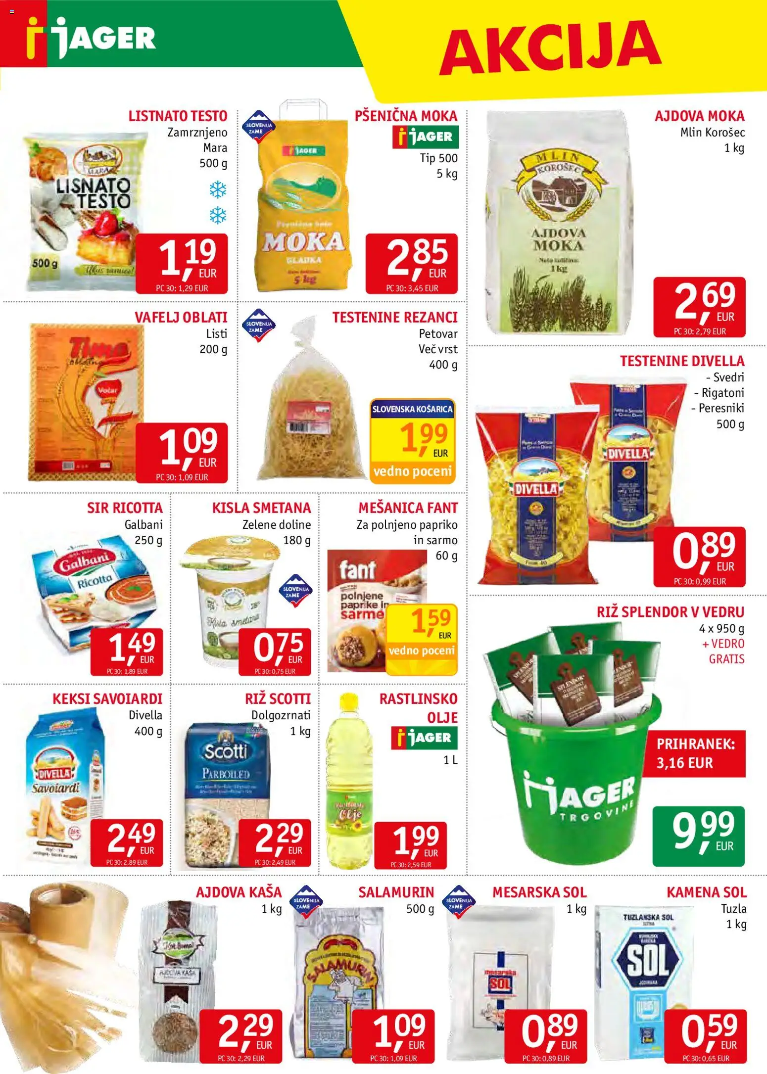 Novi Jager katalog ponudbe – veljaven od 19.11.2025 | Stran: 7 | Izdelki: Moka, Kisla smetana, Vedro, Svedri