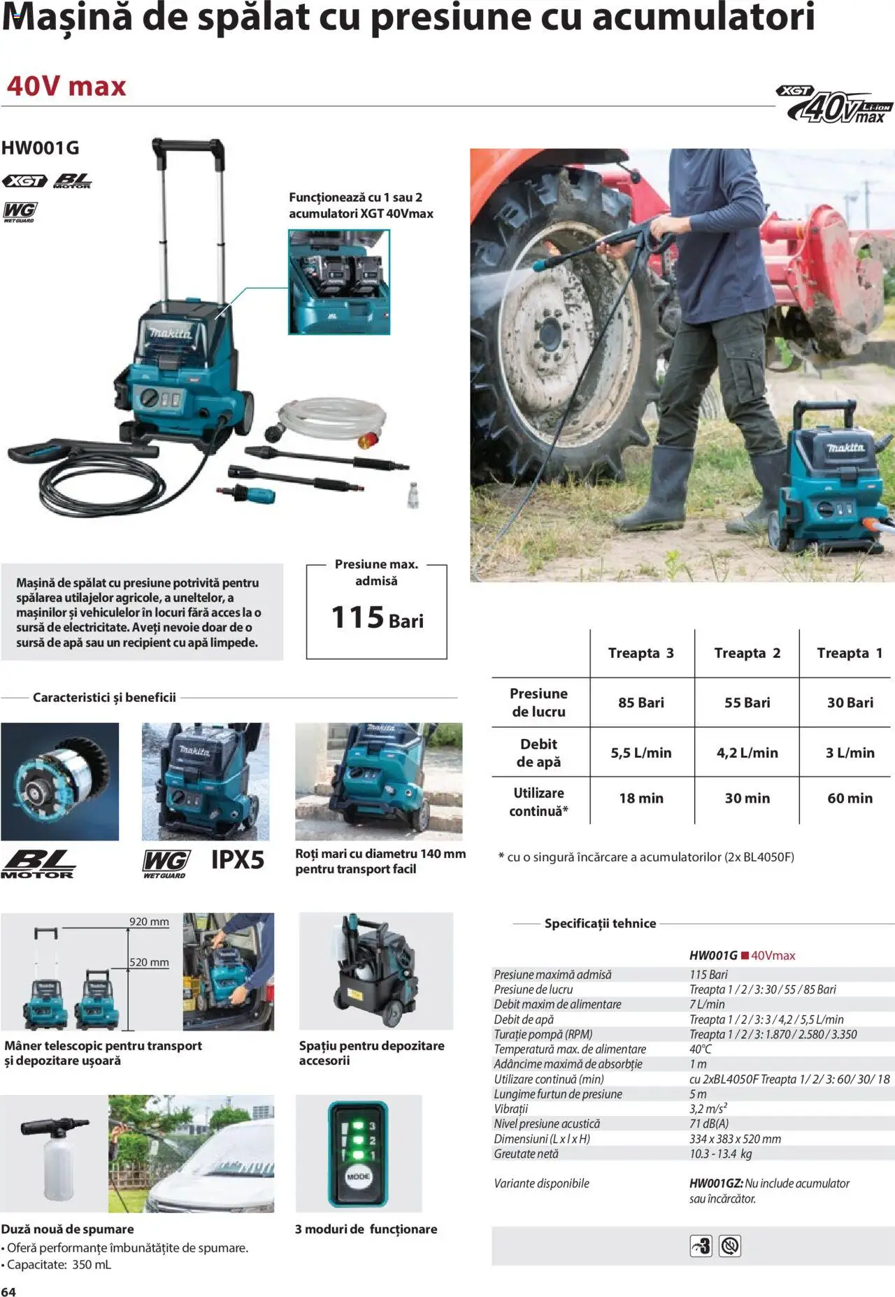 Makita catalog - Mașini de Grădină – valabil de la 08.01.2025 | Pagină: 64 | Produse: Mașină De Spălat, Mâner, Apă
