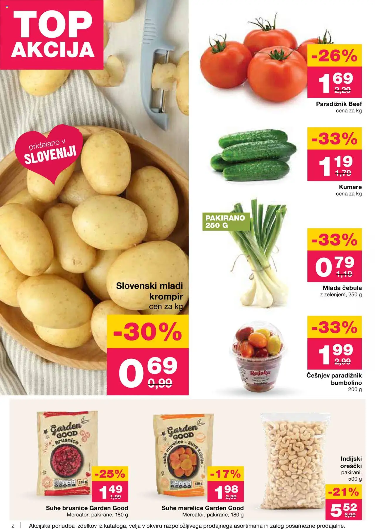 Mercator katalog │ velja od 14.08.2025 | Stran: 2 | Izdelki: Marelice, Paradiznik, Orescki, Cebula