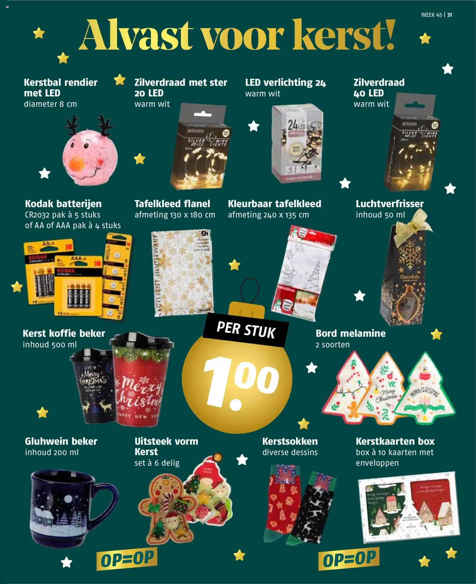 {H1} | Pagina: 31 | Producten: Koffie, Bord, Box, Batterijen