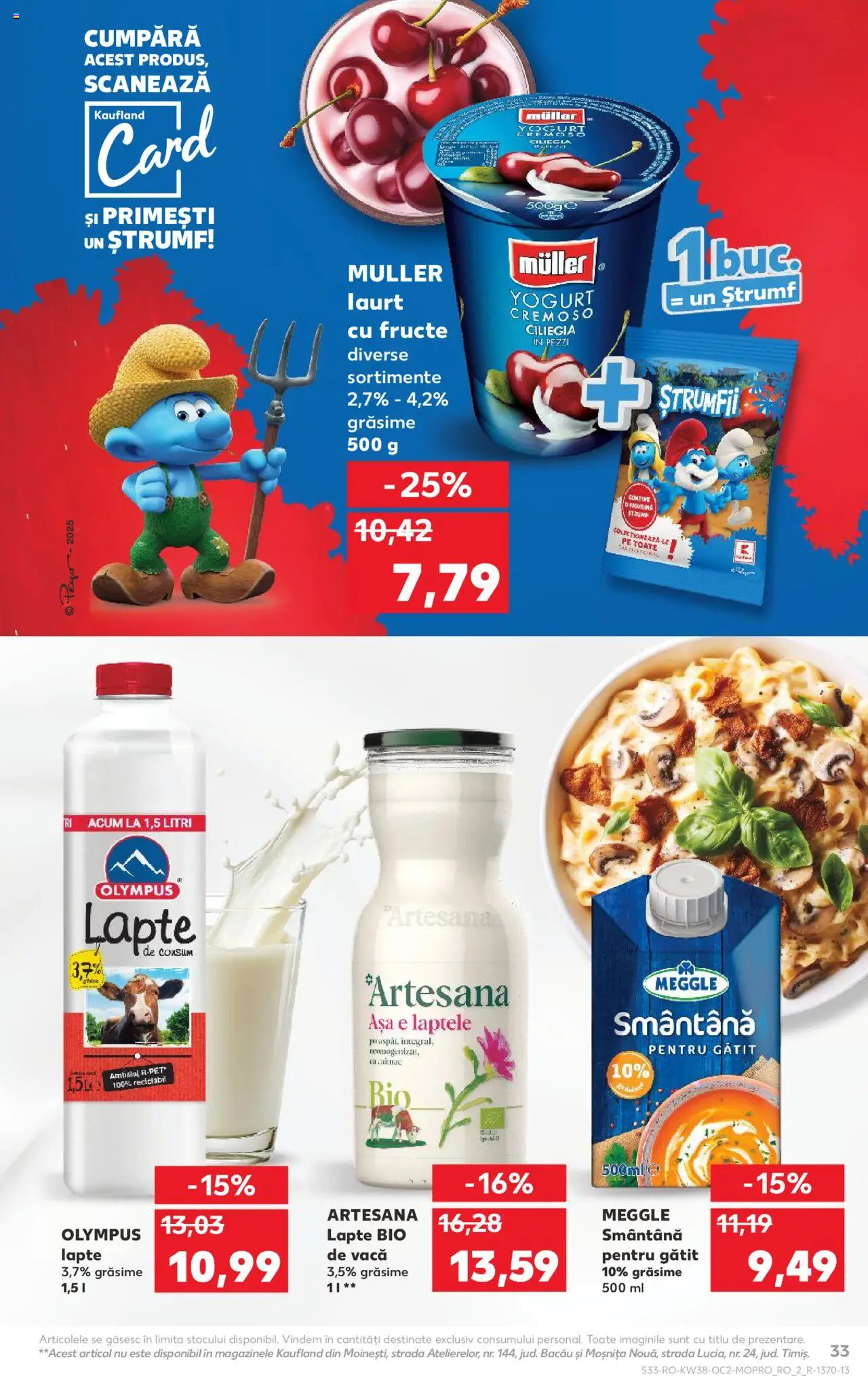 Noul catalog Kaufland – valabil de la 17.09.2025 | Pagină: 33 | Produse: Şerit ödül, Lapte, Smântână, Fructe