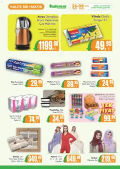 26.03.2026 tarihinden itibaren geçerli olan Hakmar kataloğu önizlemesi | Sayfa: 6 | Ürünler: Çay makinesi, Kaşe, Pijama, Buzdolabı