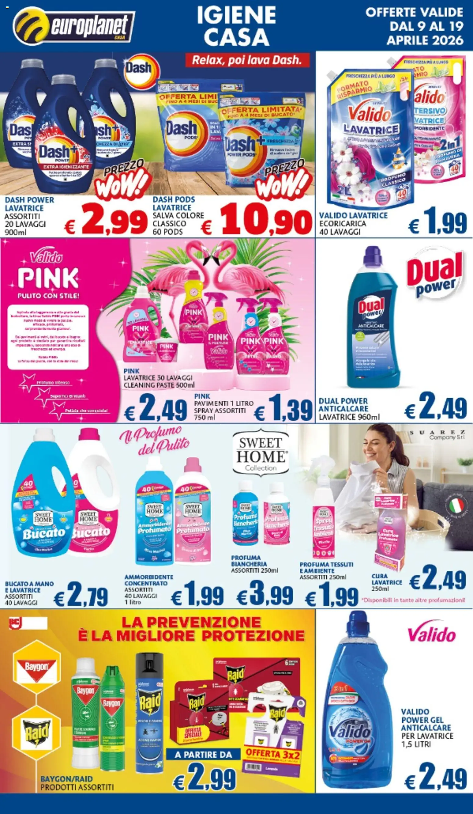Volantino Europlanet Casa del 09.04.2026 | Pagina: 6 | Prodotti: Ammorbidente, Anticalcare, Lavatrice, Profumo