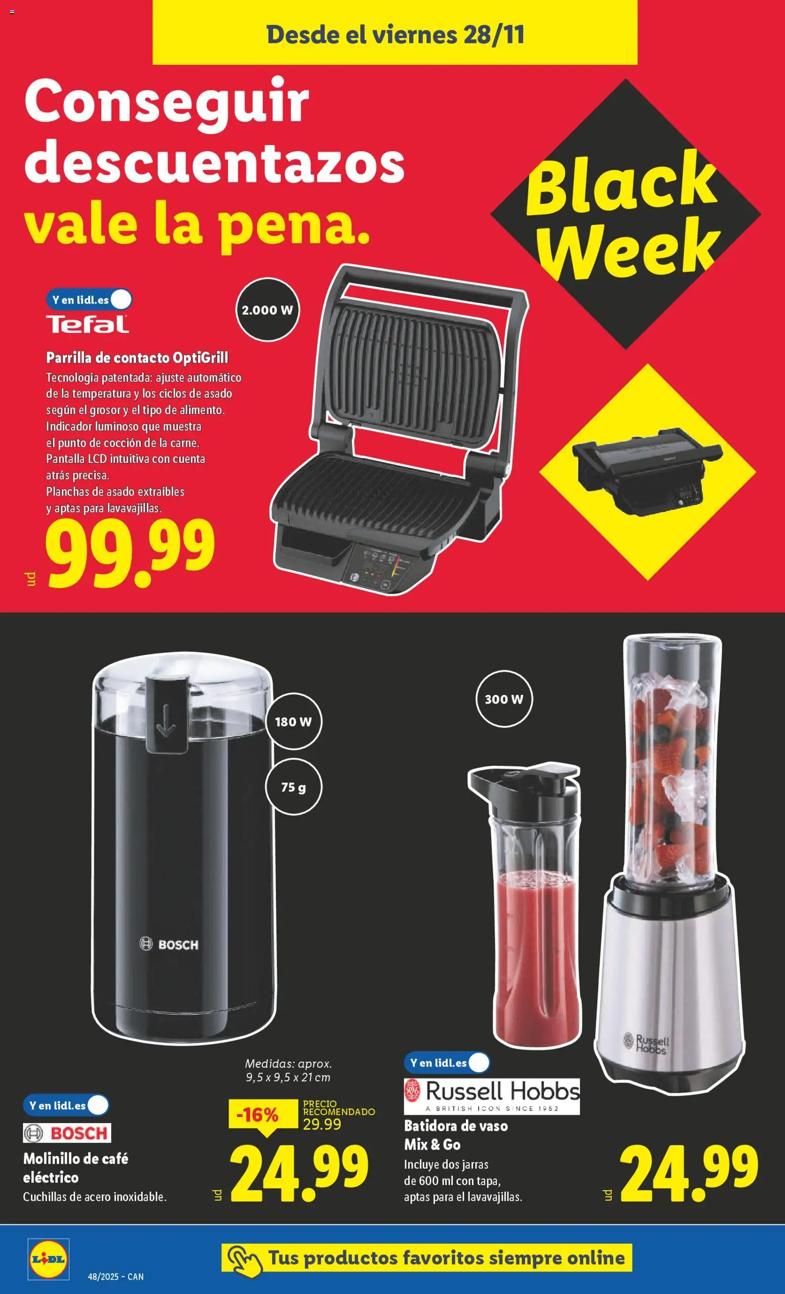 Lidl - Black Friday Canarias │ válido desde el 24.11.2025 | Página: 16 | Productos: Café, Parrilla, Batidora