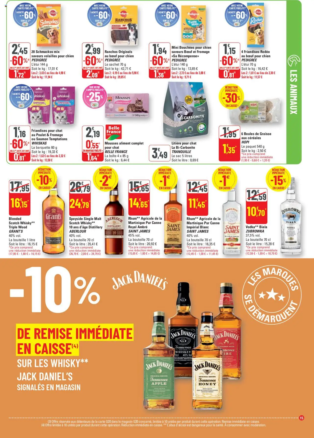 {H1} | Page: 15 | Produits: Whisky, Sac, Litière pour chat, Fromage