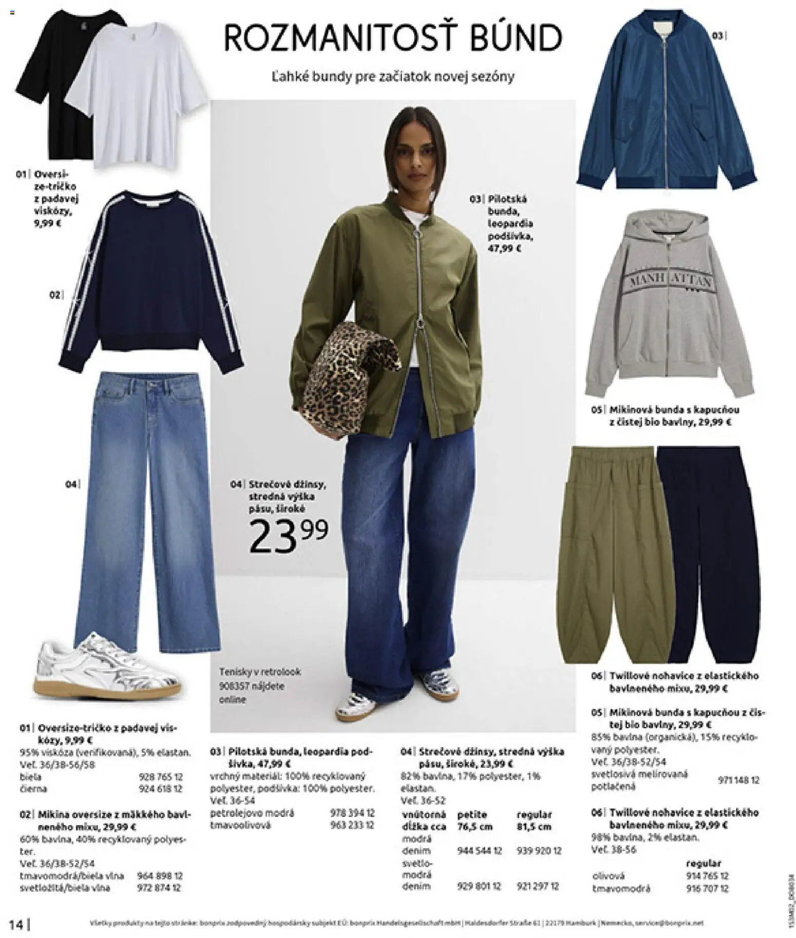 Nové Bonprix akcie – leták je platný od 20.02.2026 | Strana: 16 | Produkty: Svetlo, Bunda, Nohavice