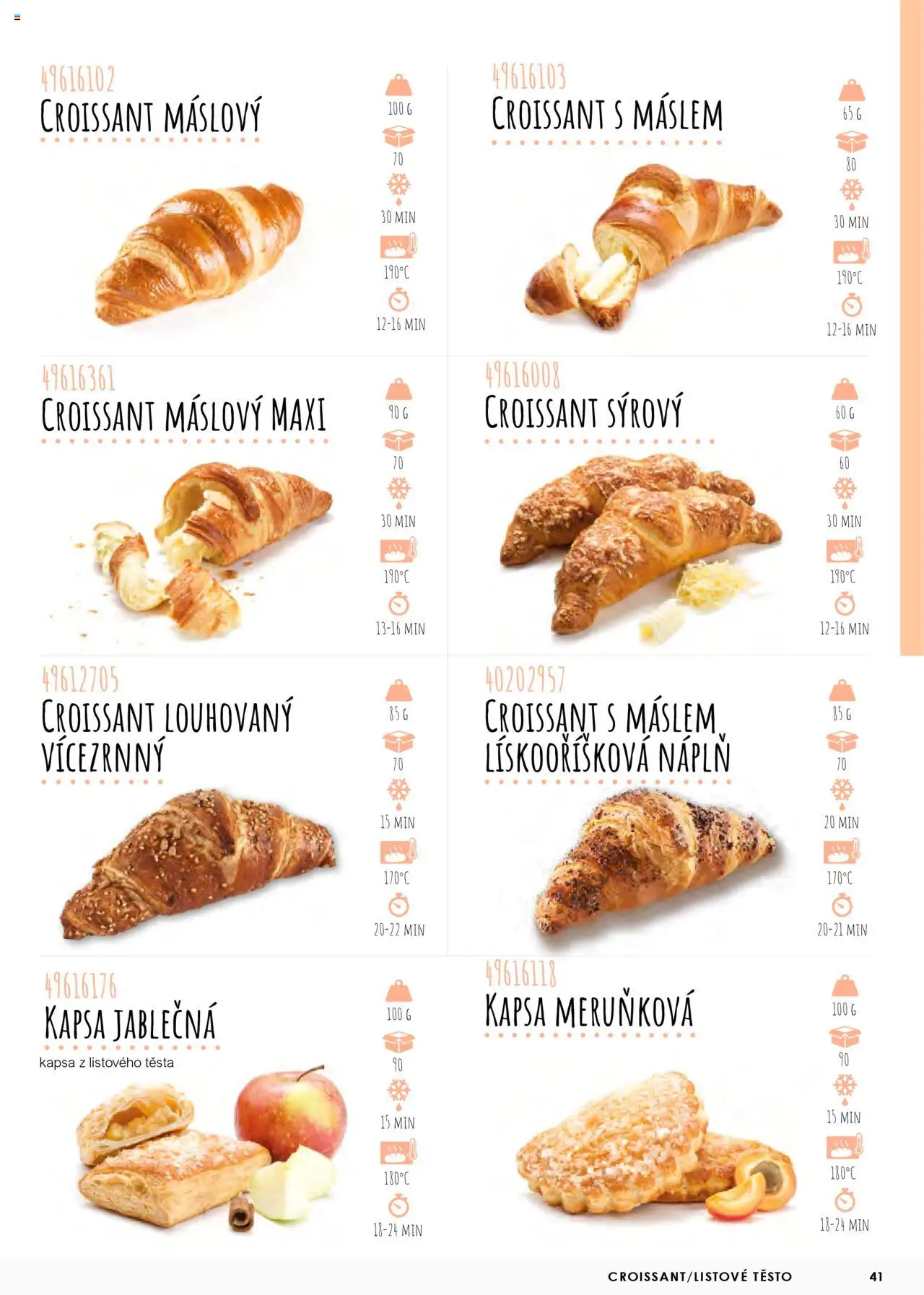 Jip katalog - Pečivo 2025 od 01.01.2025 | Strana: 41 | Produkty: Croissant, Těsto