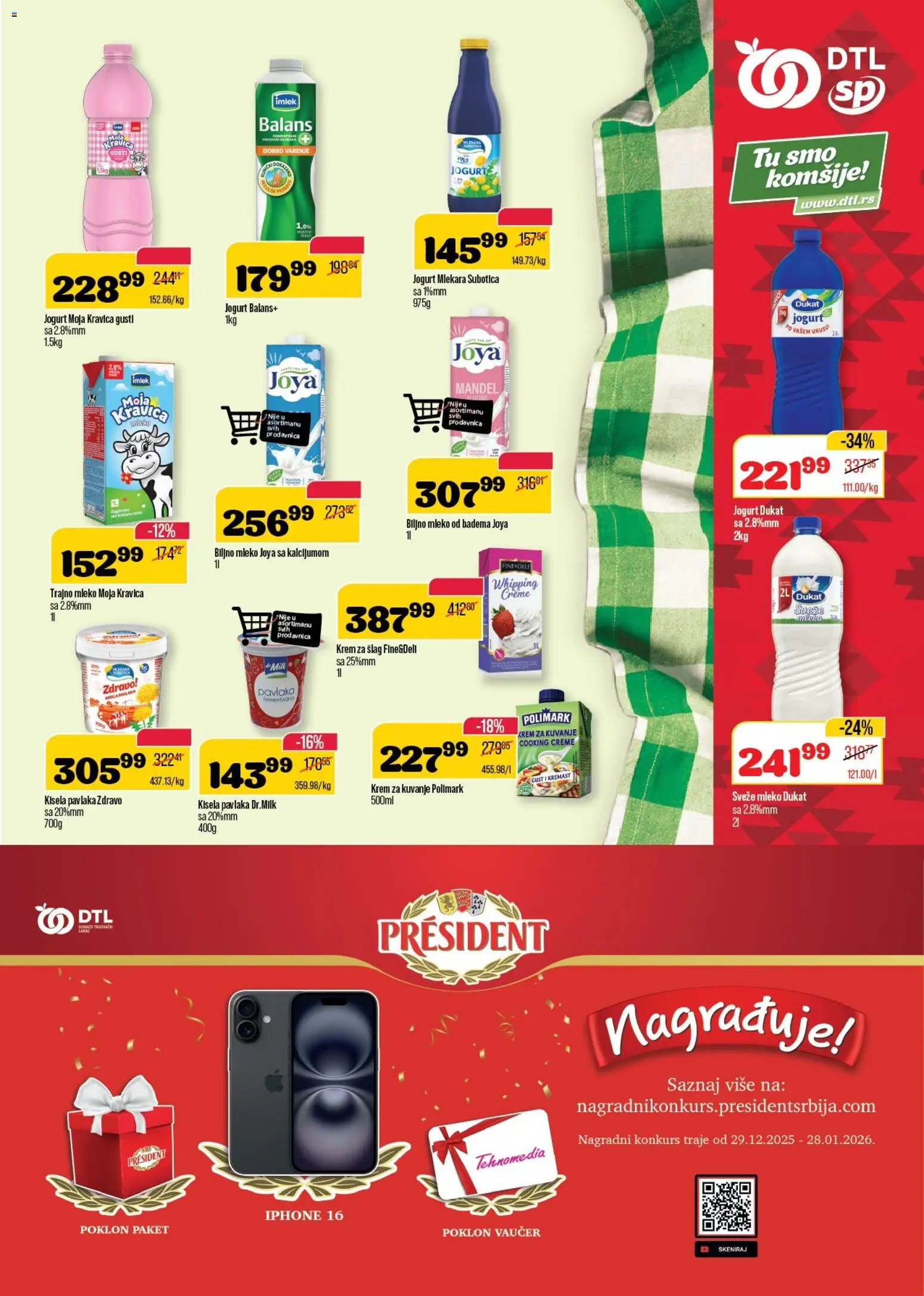 Senta Promet katalog - važi od 02.01.2026 | Strana: 3 | Proizvode: Šlag, Sveže mleko, Jogurt, Pavlaka