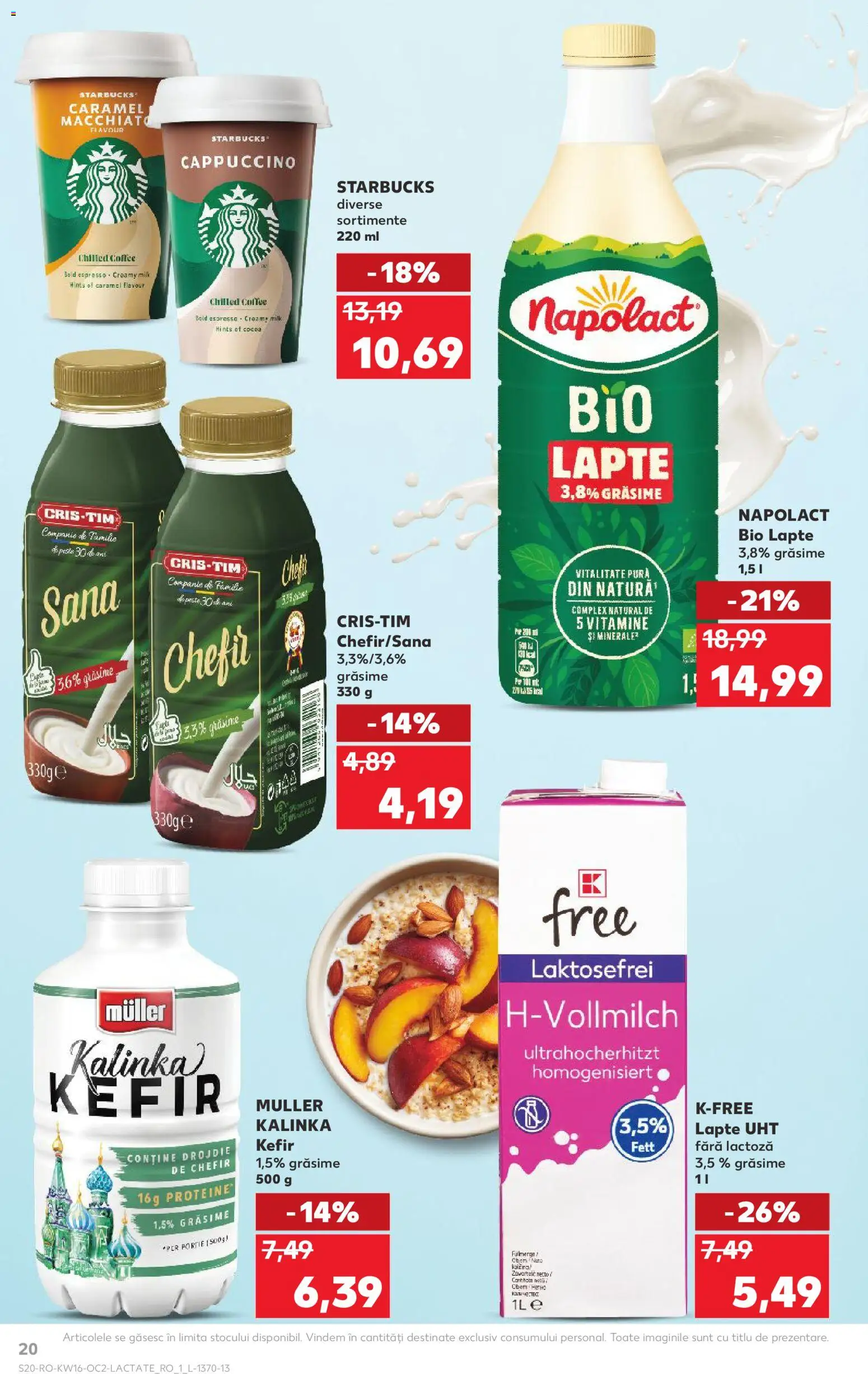 Noul catalog Kaufland – valabil de la 15.04.2026 | Pagină: 20 | Produse: Şerit ödül, Masaüstü kılıfı, Lapte, Kefir