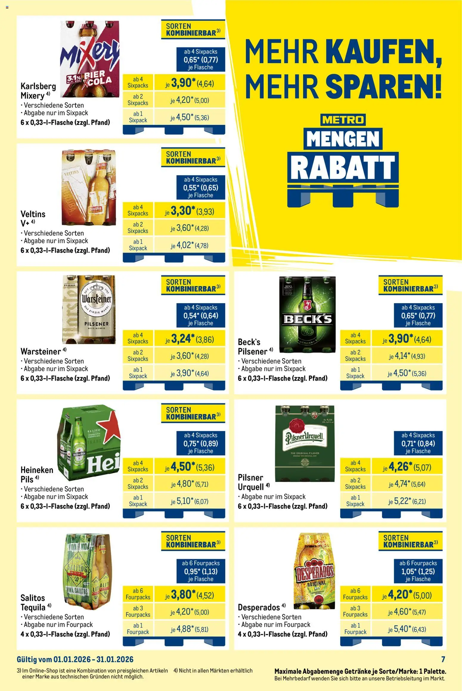 Metro - Monats-Mix – gültig ab 01.01.2026 | Seite: 7 | Produkte: Mixer, Bier, Pils, Warsteiner