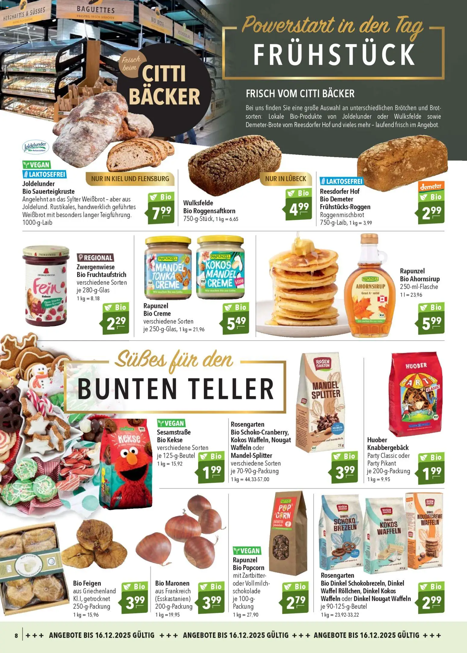 CITTI Markt Bio logisch! – gültig ab 03.12.2025 | Seite: 8 | Produkte: Schokolade, Creme, Waffeln, Brot