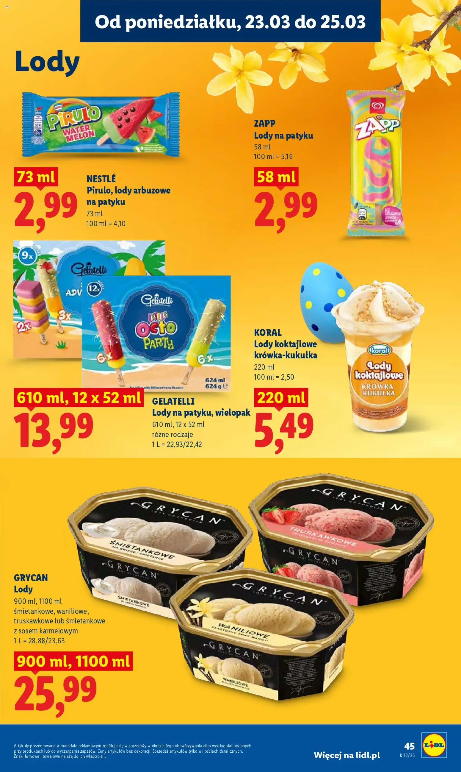 Lidl Polsko leták od 23.03.2026 | Strana: 45 | Produkty: Gelatelli