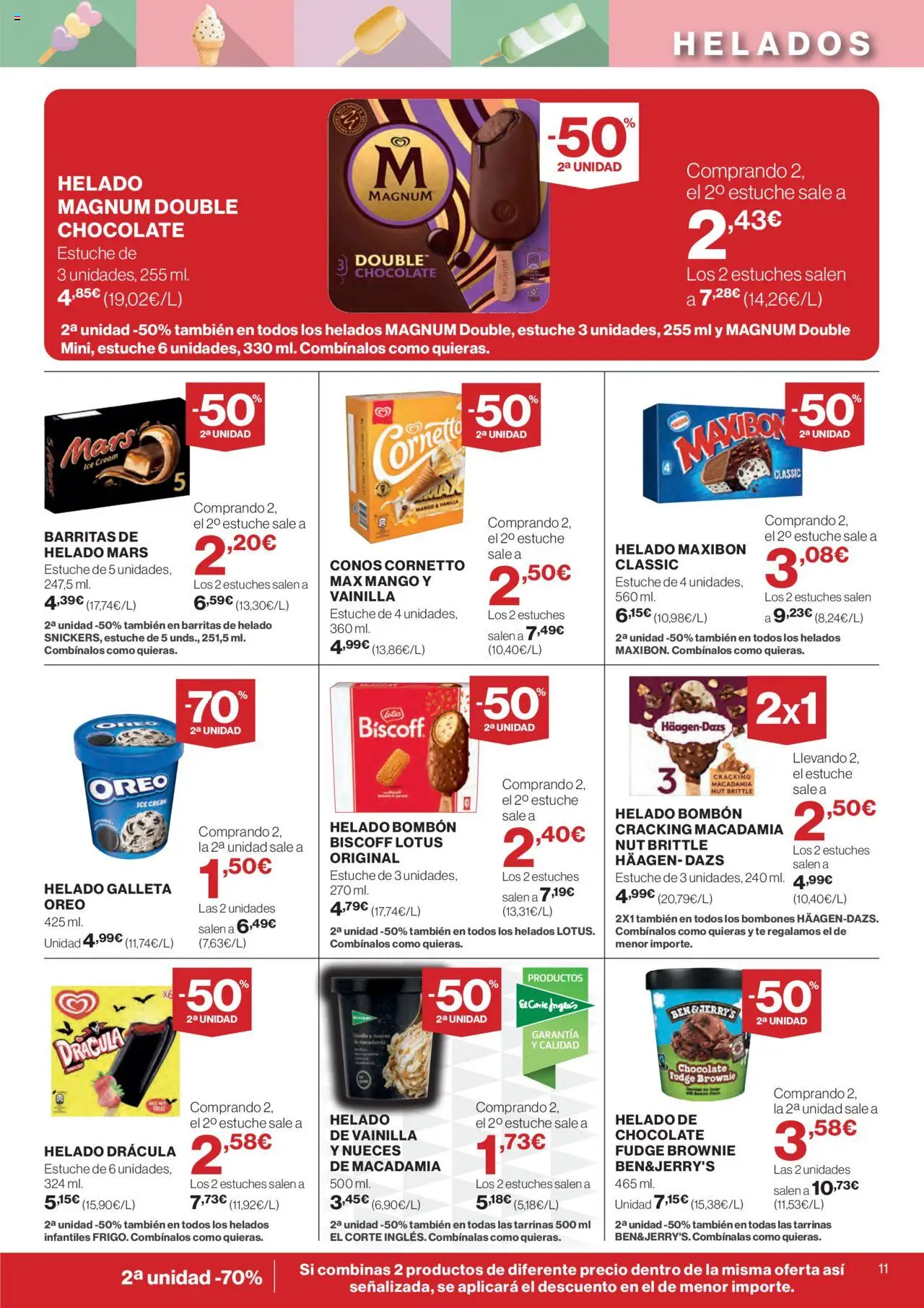 Supercor folleto │ válido desde el 14.08.2025 | Página: 11 | Productos: Helado bombón, Chocolate, Té, Helado