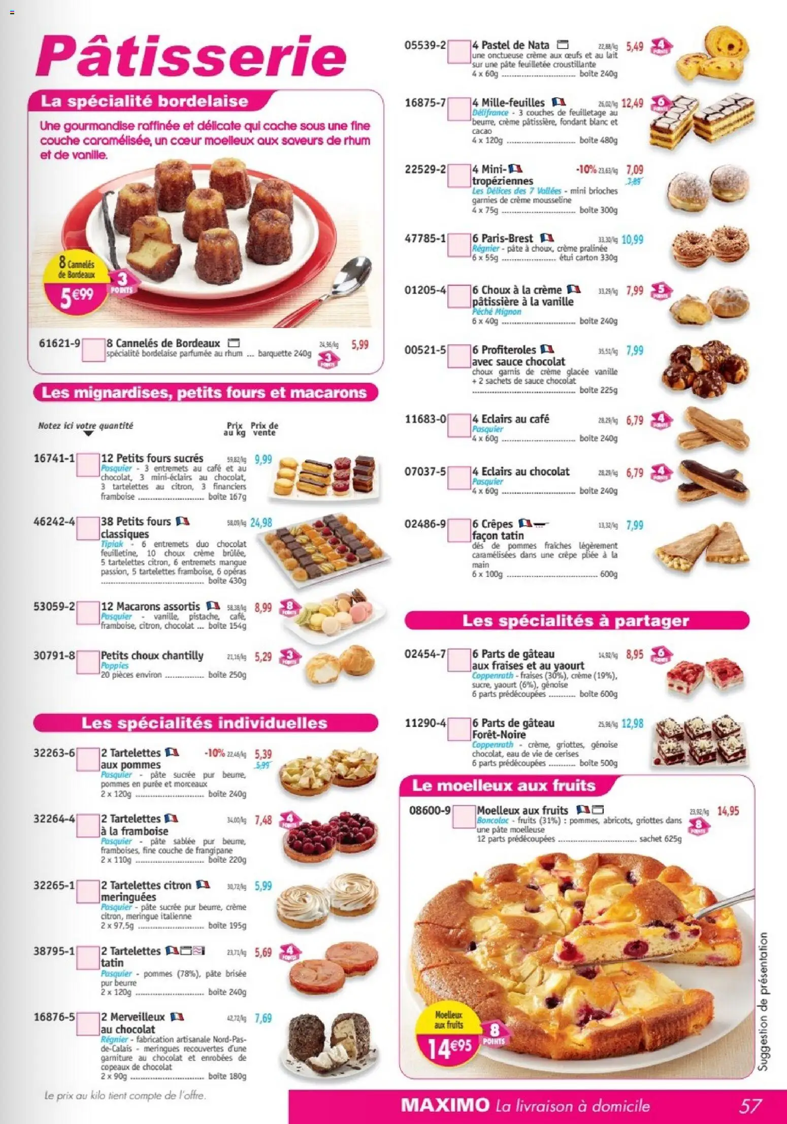 {H1} | Page: 57 | Produits: Mangue, Yaourt, Œufs, Pommes