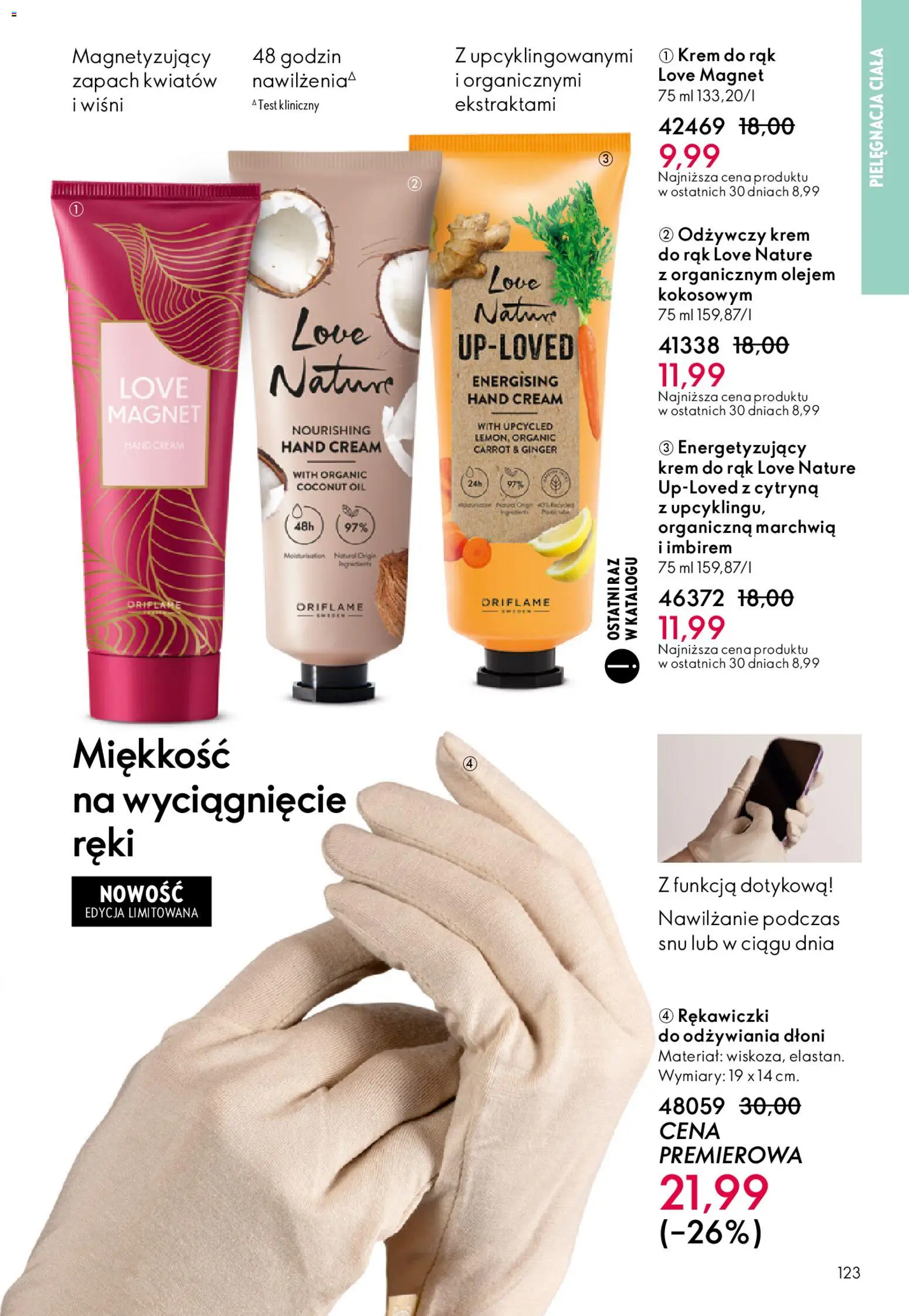 Oriflame Katalog 6 2026 od 15.04.2026 | Strona: 123 | Produkty: Rękawiczki, Zapach, Krem do rąk, Krem