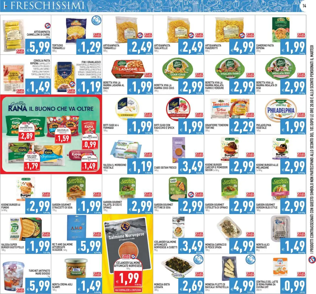 Volantino PIM Supermercati del 08.10.2025 | Pagina: 14 | Prodotti: Riso, Ceci, Falafel, Ravioli