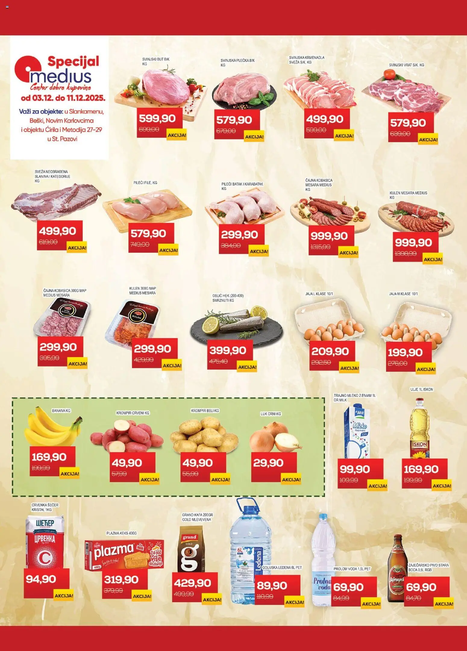 Medius katalog - važi od 03.12.2025 | Strana: 1 | Proizvode: Keks, Zaječarsko pivo, Kulen, Ulje