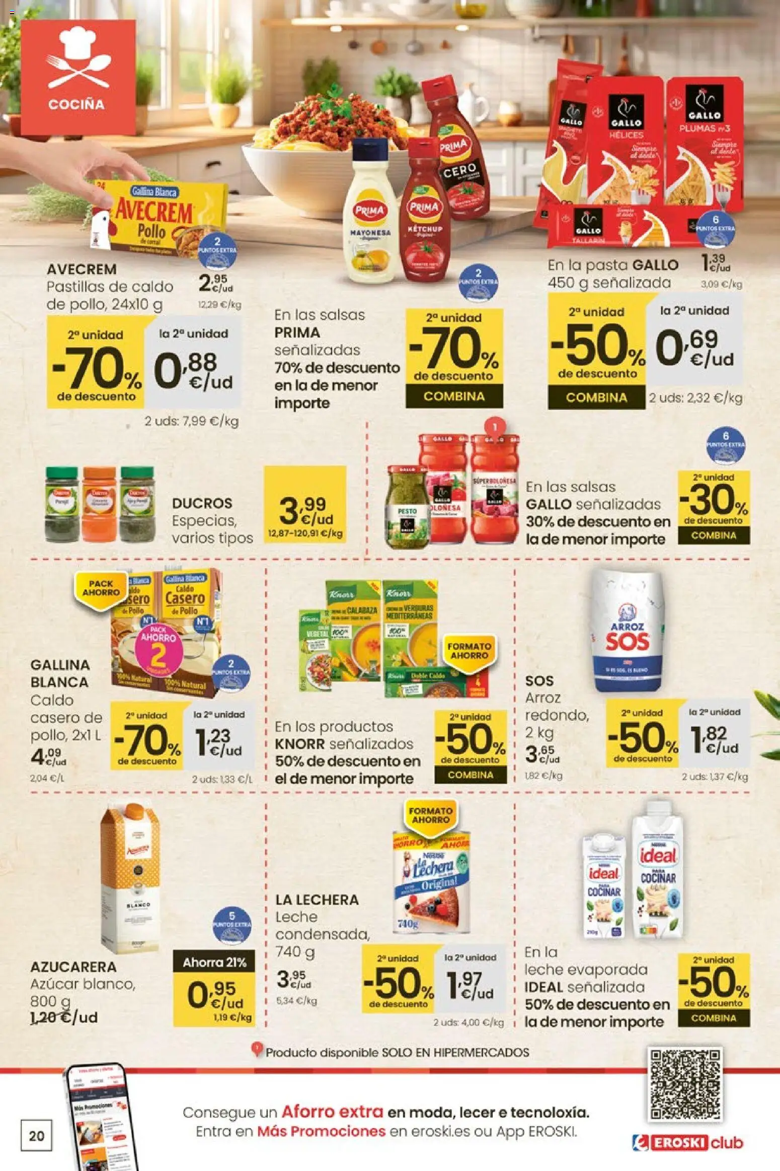 Eroski - Para un xaneiro máis lixeiro │ válido desde el 05.01.2026 | Página: 20 | Productos: Leche, Arroz, Φαρίνα, Οθόνη προβολής