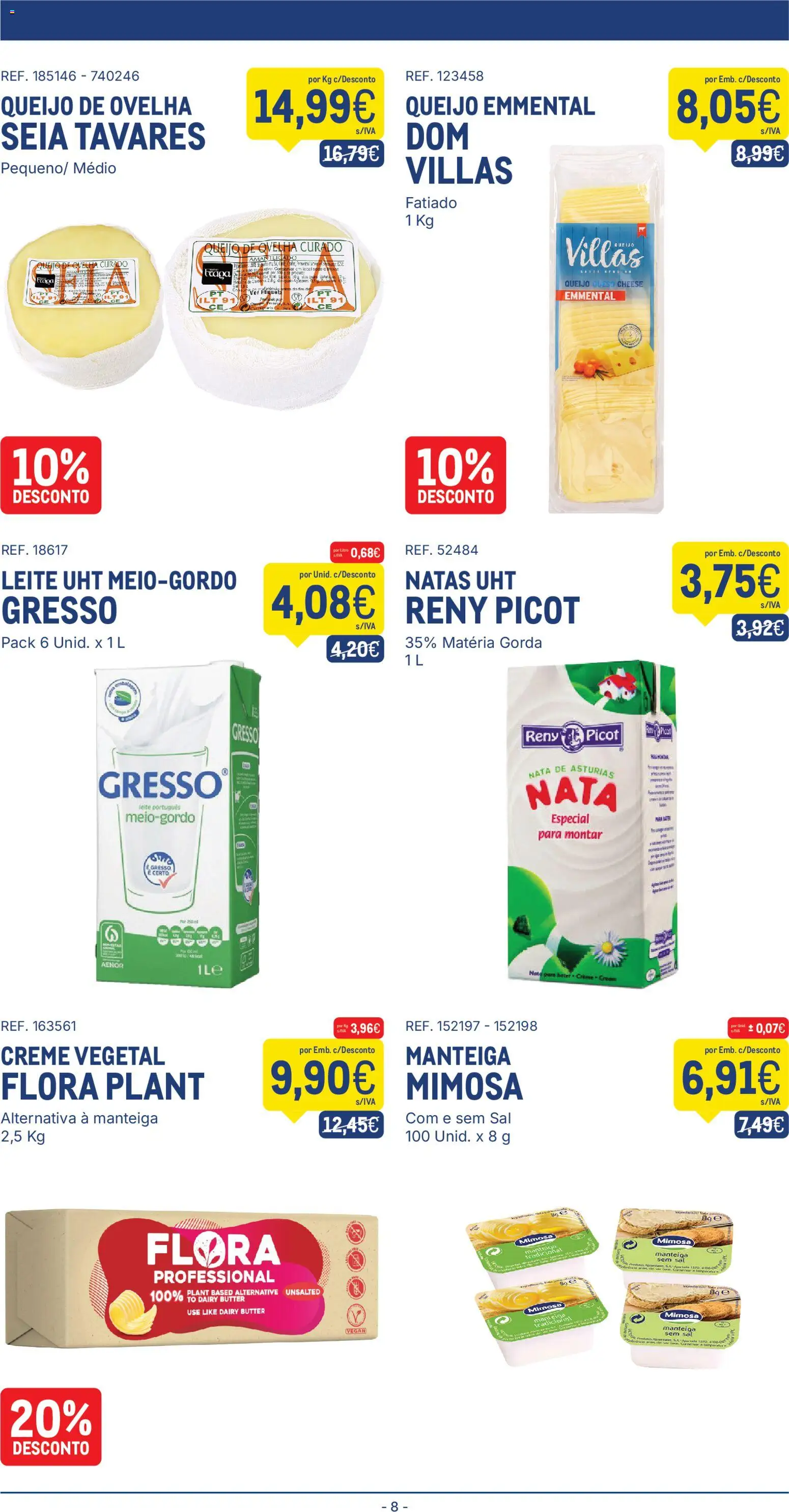 Makro folheto │ válido de 25.11.2025 | Página: 8 | Produtos: Leite, Manteiga, Queijo, Nata
