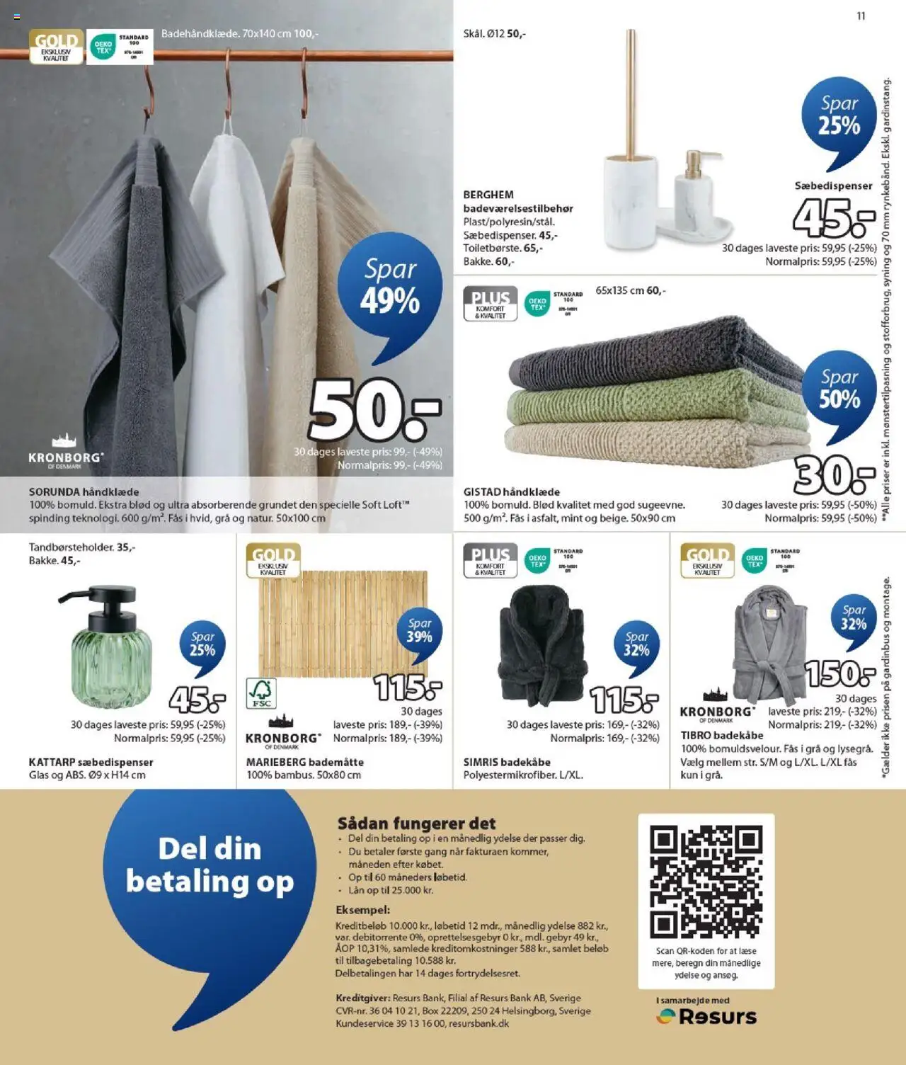 JYSK tilbudsavis – gyldig fra 12.09.2025 | Side: 11 | Produkter: Håndklæde, Badekåbe, Bademåtte