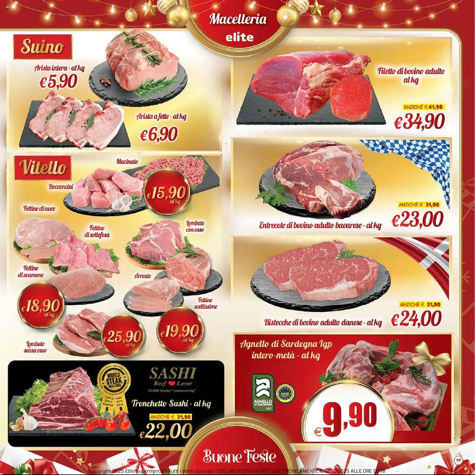 Volantino Elite Supermercati del 12.12.2025 | Pagina: 17 | Prodotti: Suino, Vitello, Agnello, Macinato