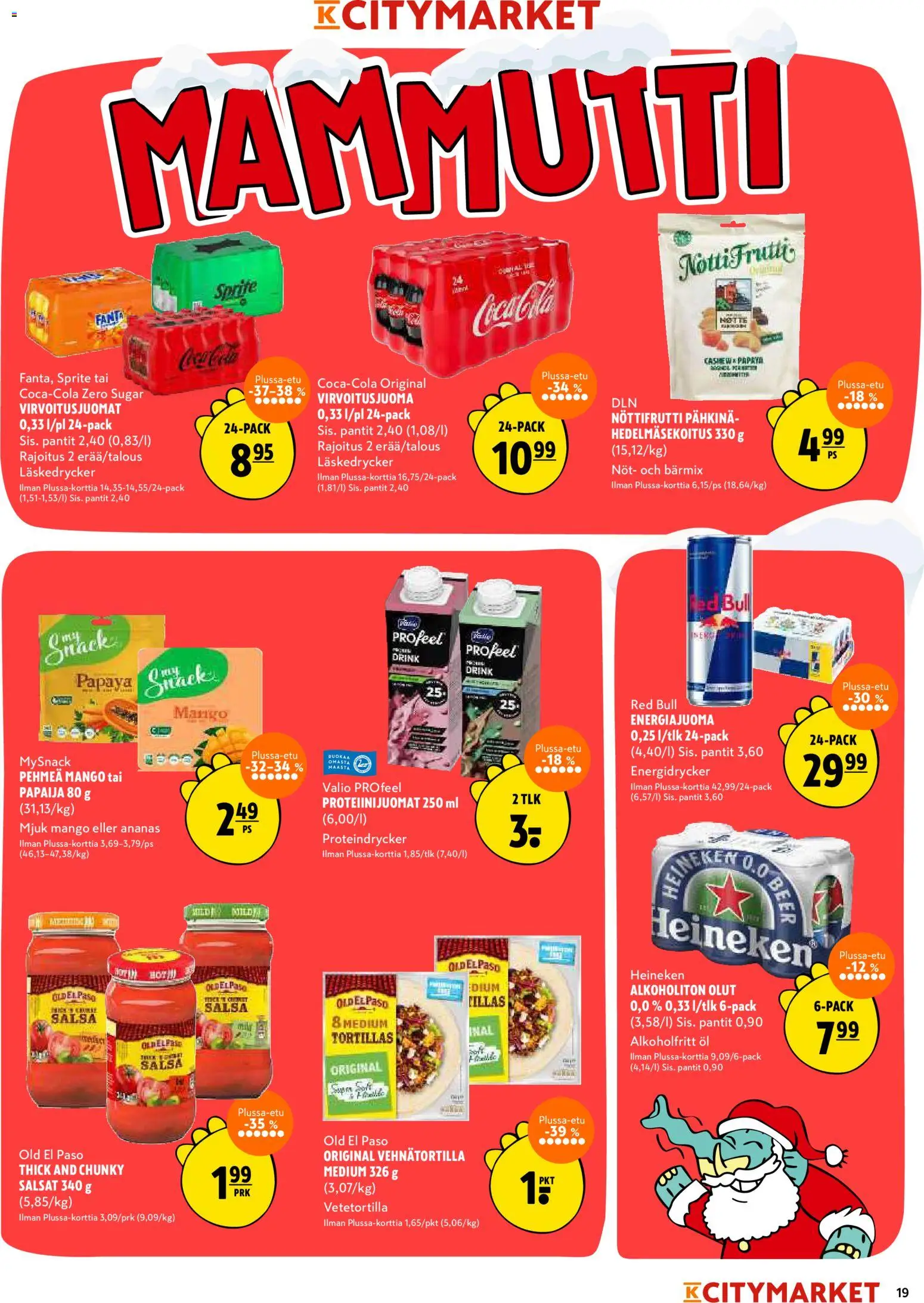 K-Citymarket tarjoukset – voimassa 11.12.2025 alkaen | Sivu: 19 | Tuotteet: Virvoitusjuomat, Alkoholiton olut, Papaija, Sprite