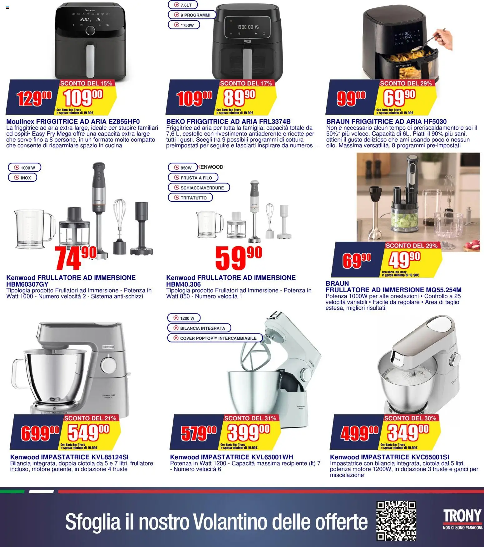 Volantino Trony del 27.12.2025 | Pagina: 8 | Prodotti: Frullatore, Tritatutto, Fan, Frullatore ad immersione