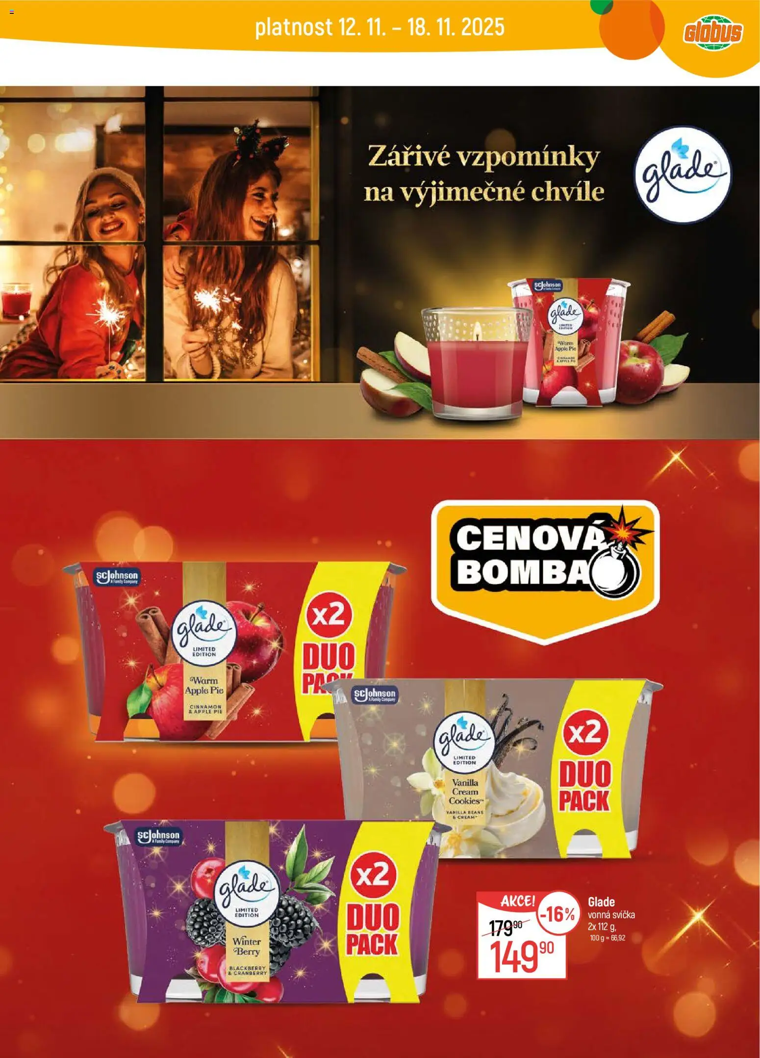 Globus leták - České Budějovice od 12.11.2025 | Strana: 36 | Produkty: Globus, Cookies, Apple, Svíčka