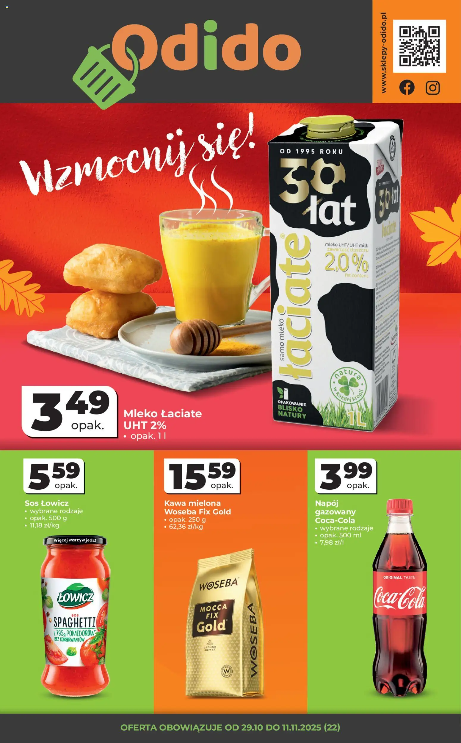 Odido Gazetka od 29.10.2025 | Strona: 1 | Produkty: Mleko, Kawa, Sos