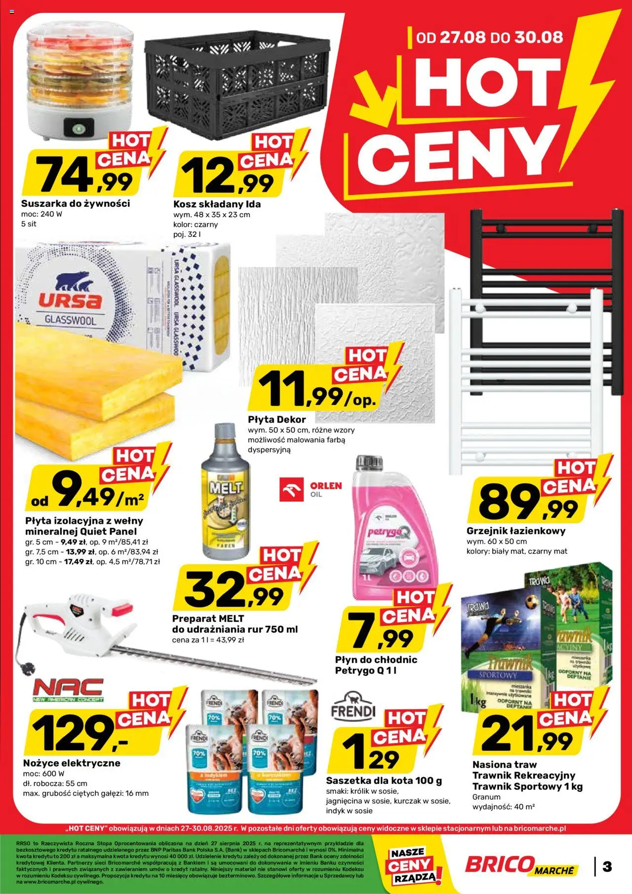 Brico Marché Gazetka - Hot ceny od 27.08.2025 | Strona: 1 | Produkty: Suszarka, Jagnięcina, Nasiona, Kosz