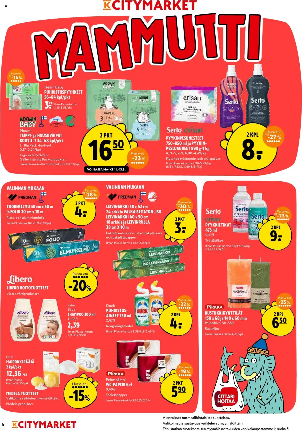  | Sivu: 4 | Tuotteet: Shampoo, Teippi, Puhdistuspyyhkeet