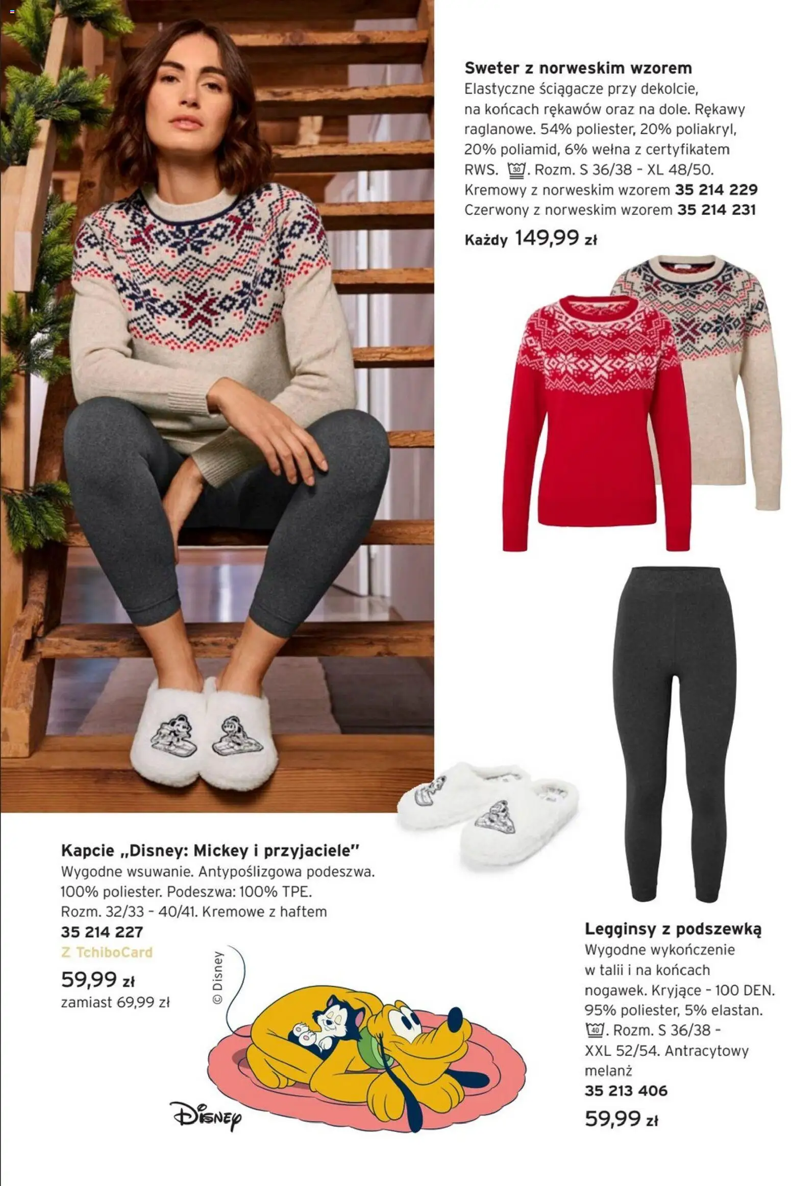 Tchibo promocje od 16.12.2025 | Strona: 6 | Produkty: Sweter, Legginsy, Kapcie