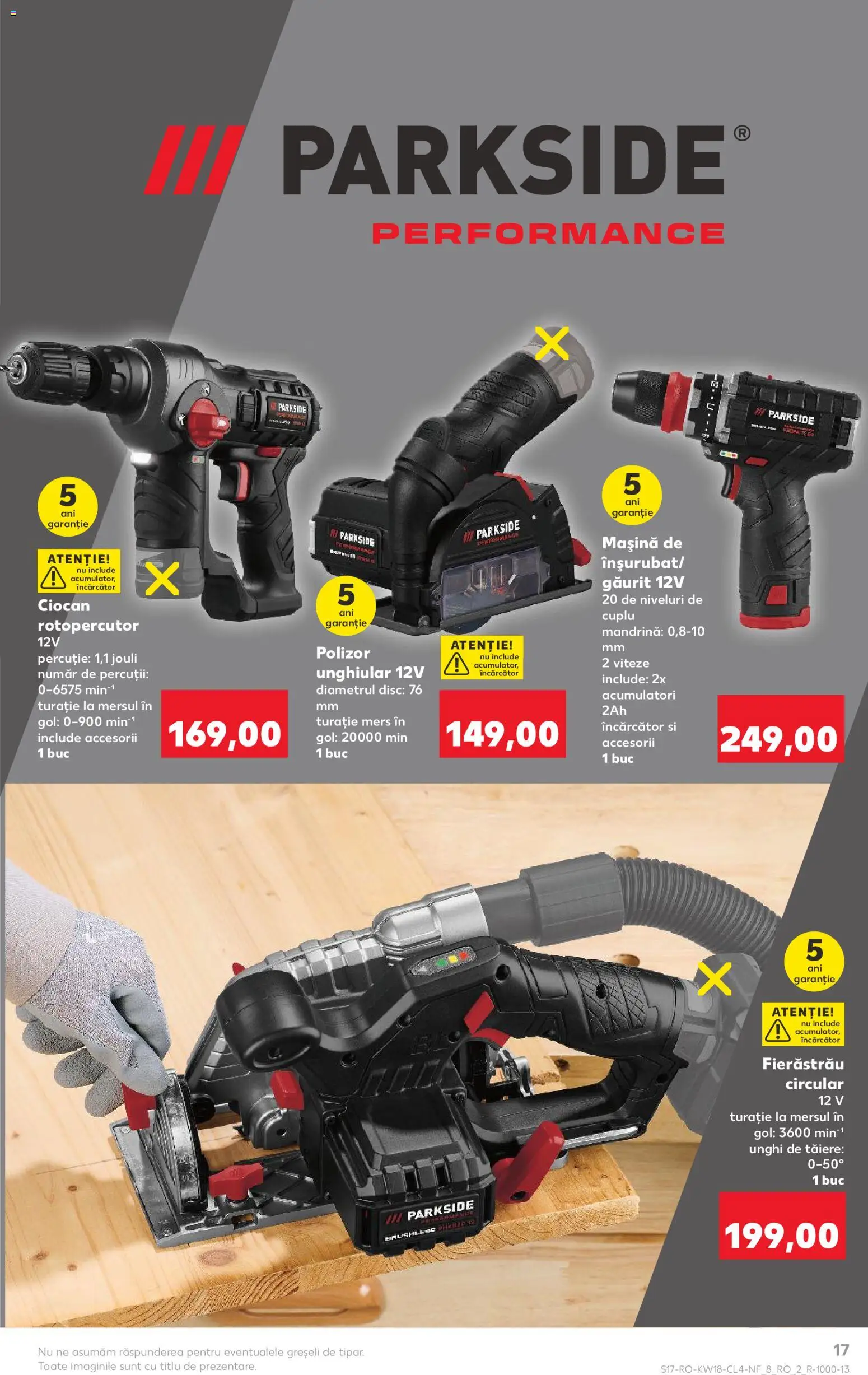 Noul catalog Kaufland – valabil de la 29.04.2026 | Pagină: 17 | Produse: Încărcător, Ciocan rotopercutor, Disc, Polizor