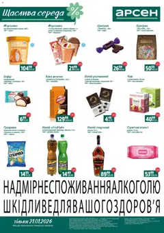 Арсен акції дійснийкції з 21.01.2026