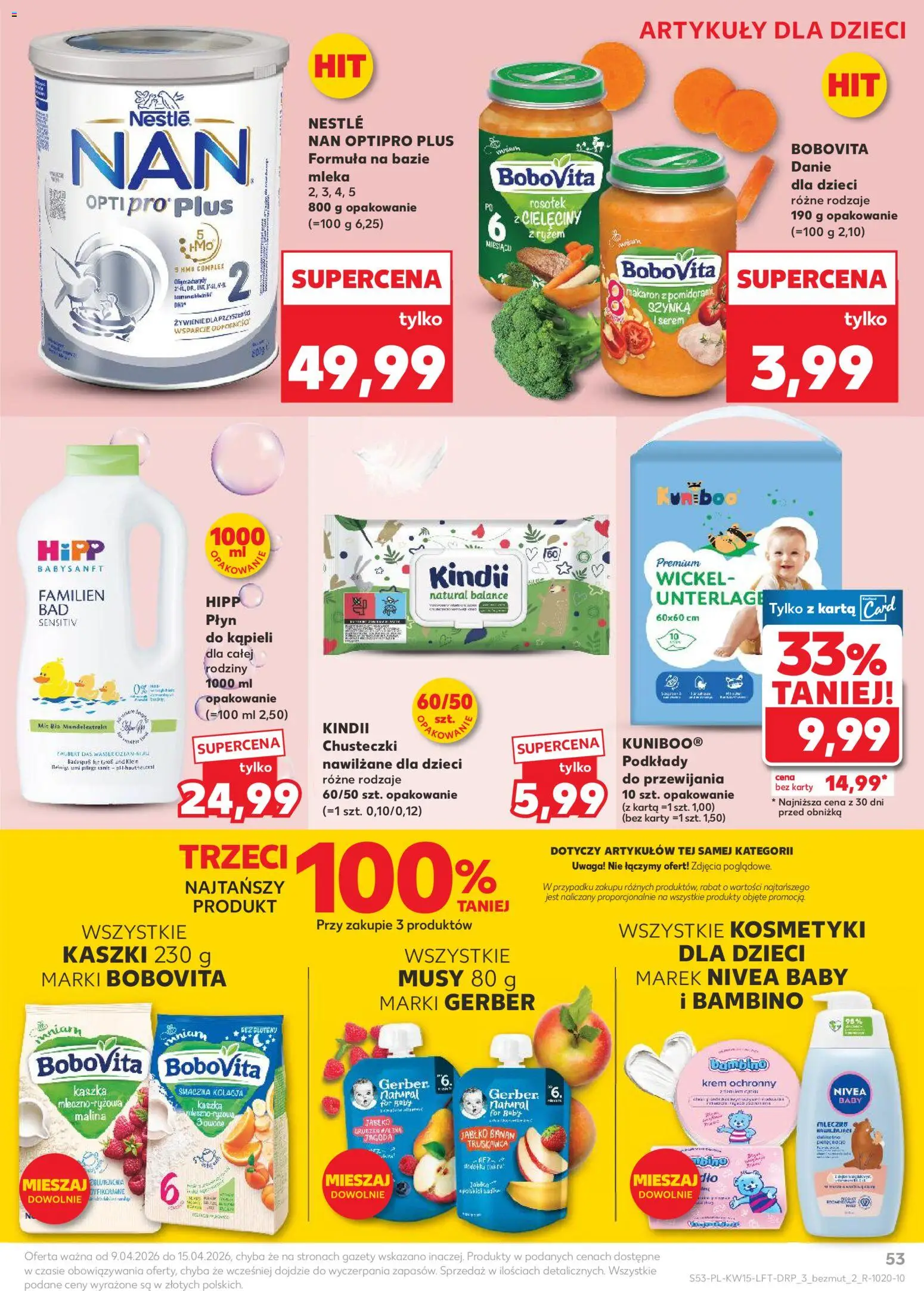 Kaufland Polsko leták od 09.04.2026 | Strana: 53 | Produkty: Nivea, Banán, Karty, Hipp