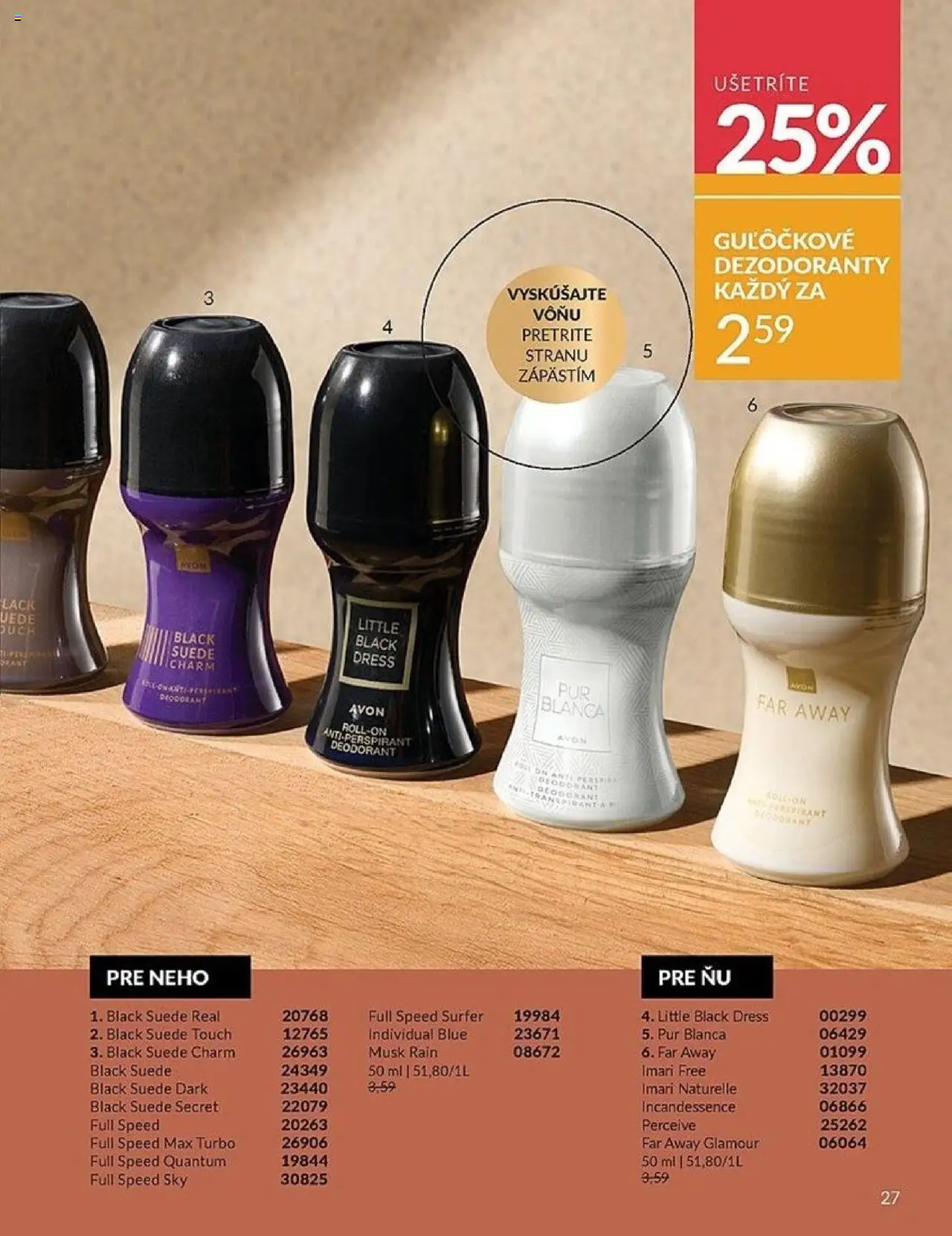 Nové Avon akcie – leták je platný od 01.10.2025 | Strana: 27 | Produkty: Antiperspirant