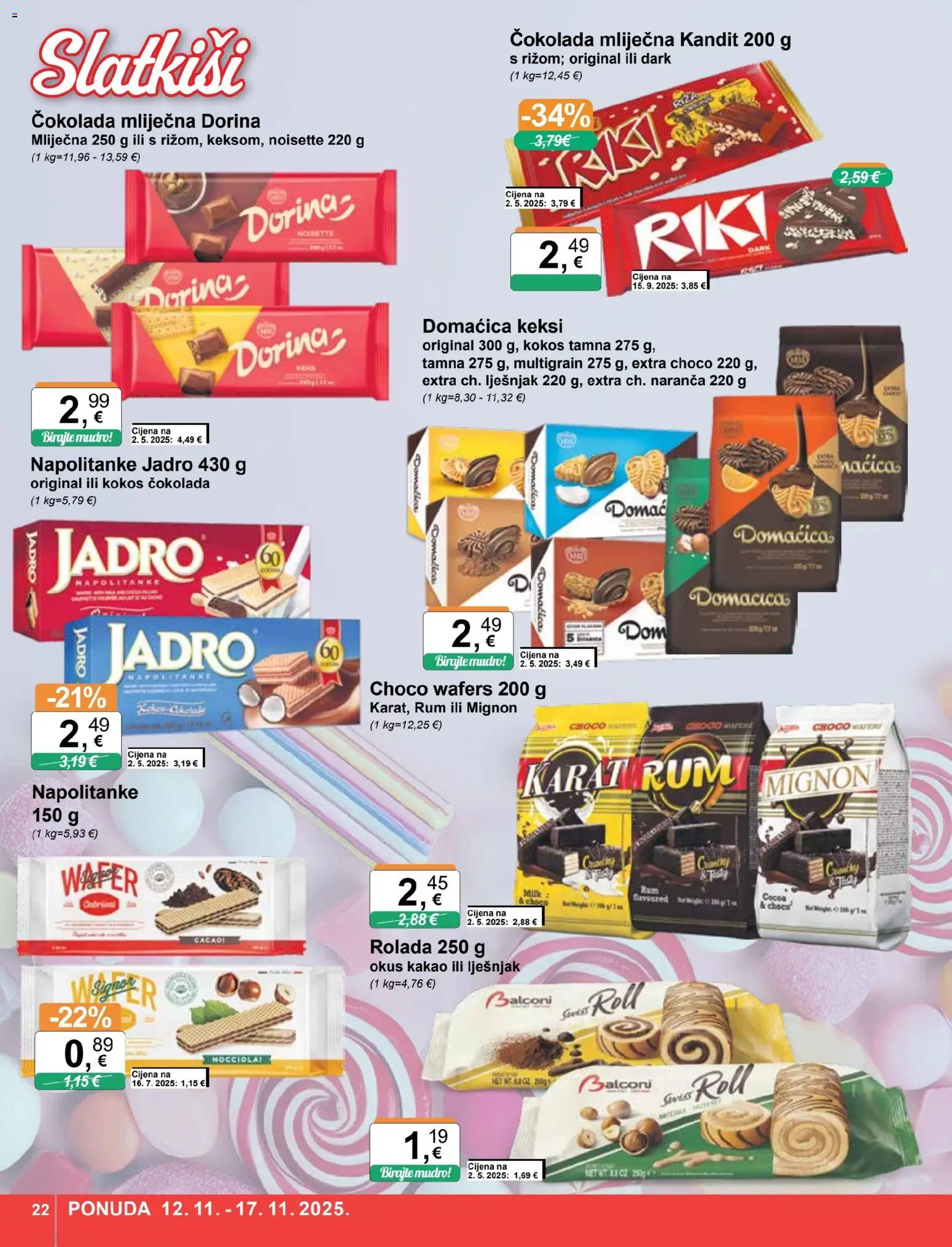 KTC katalog | vrijedi od 12.11.2025 | Stranica: 22 | Proizvodi: Dorina, Čokolada, Lješnjak, Rum