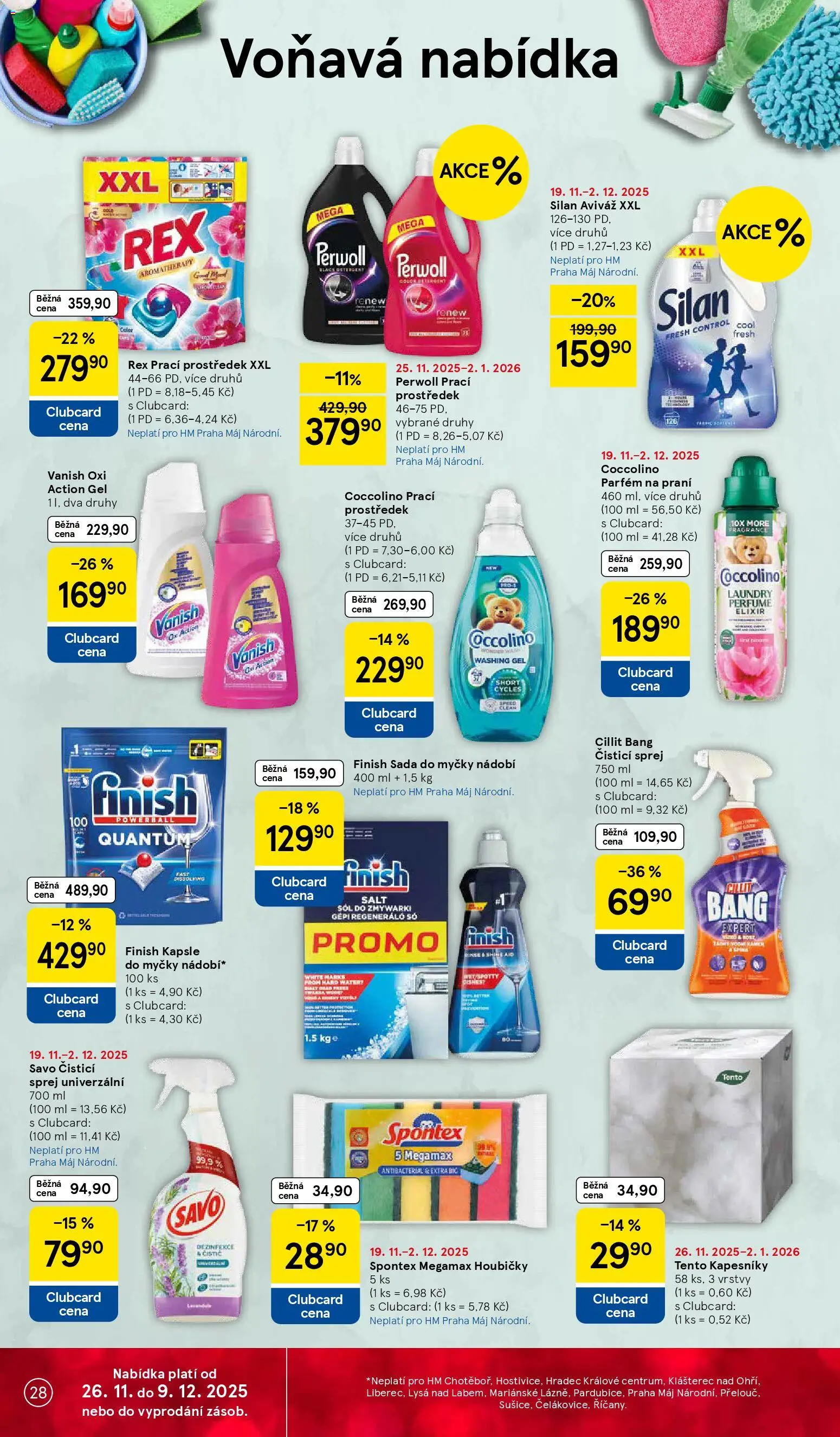 Tesco Black Friday od 26.11.2025 | Strana: 28 | Produkty: Savo, Coccolino, Silan, Vanish