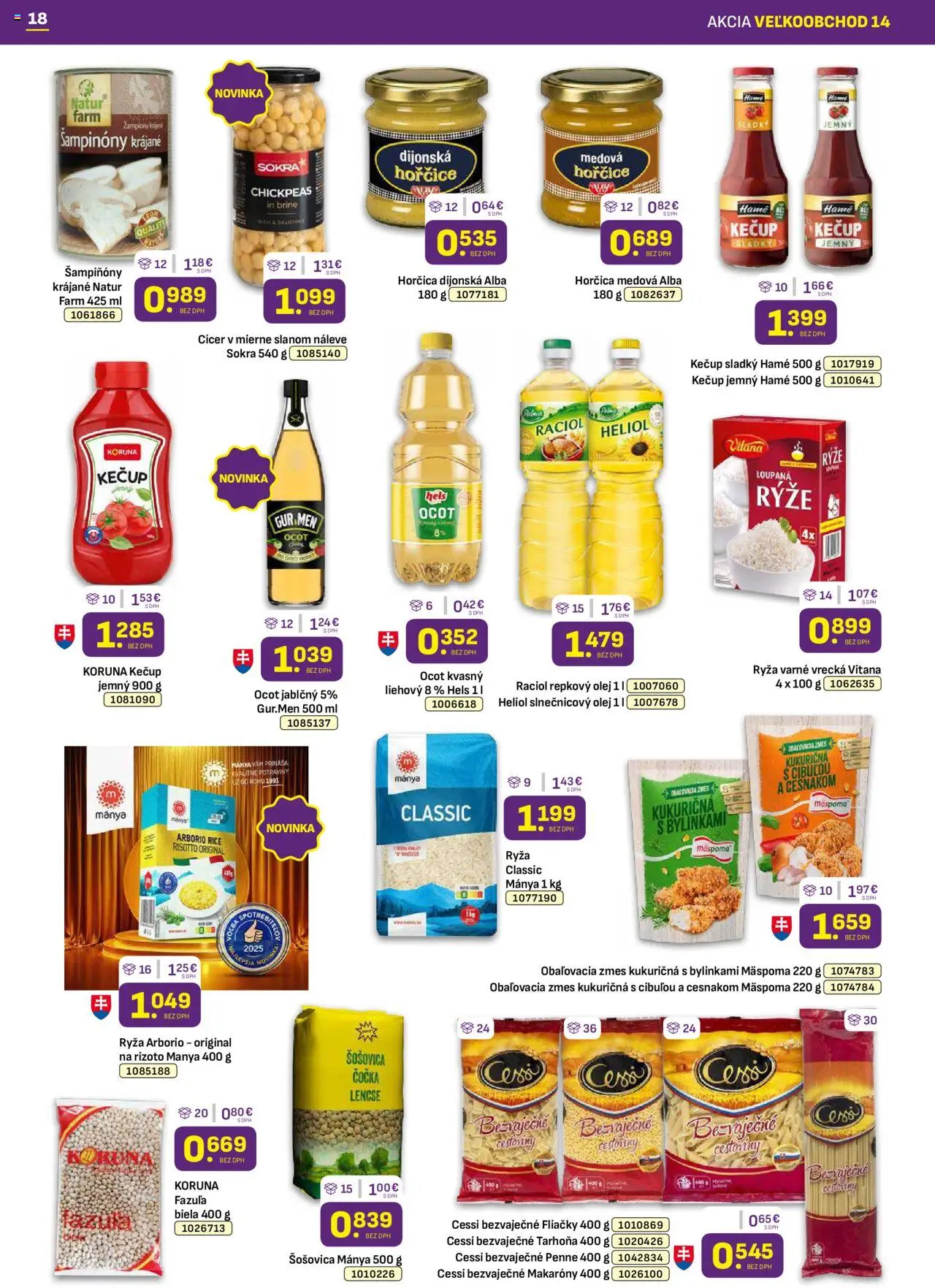 Libex leták │ platný od 14.07.2025 | Strana: 18 | Produkty: Penne, Fazuľa, Kečup, Ocot
