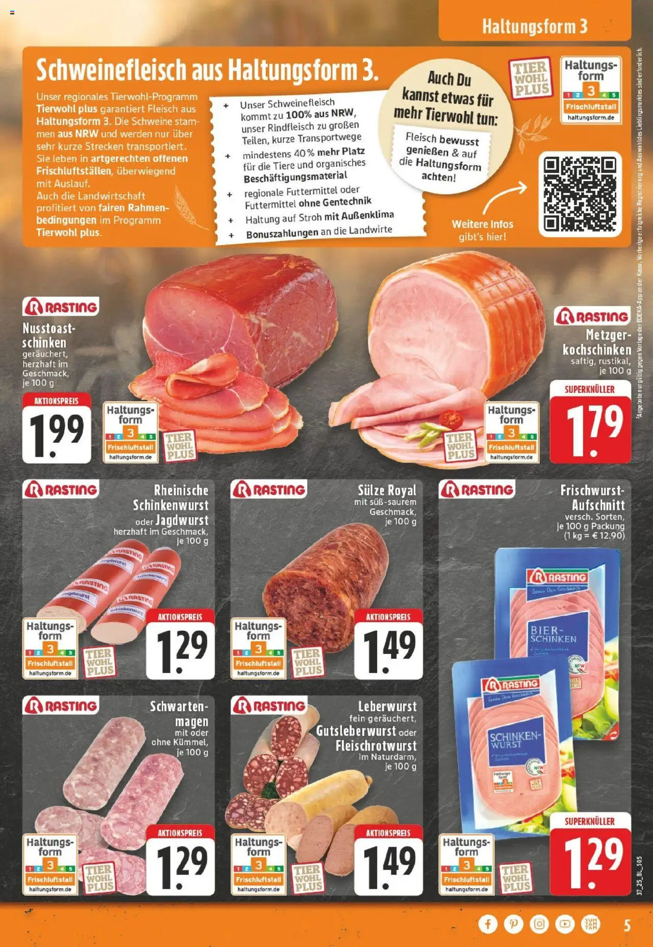 Edeka prospekt Gütersloh	 – gültig ab 07.09.2025 | Seite: 5 | Produkte: Bier, Wurst, Schinken, Rindfleisch