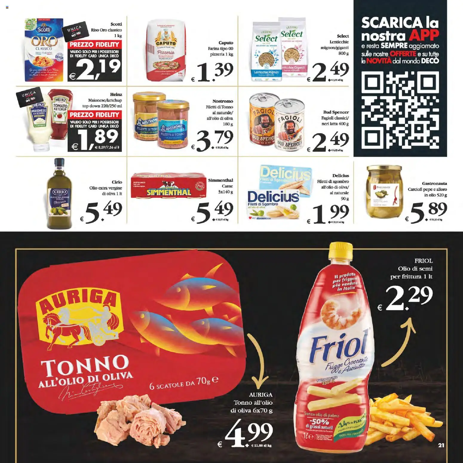 Volantino Decò del 25.11.2025 | Pagina: 21 | Prodotti: Fagioli, Lenticchie, Olio, Sgombro