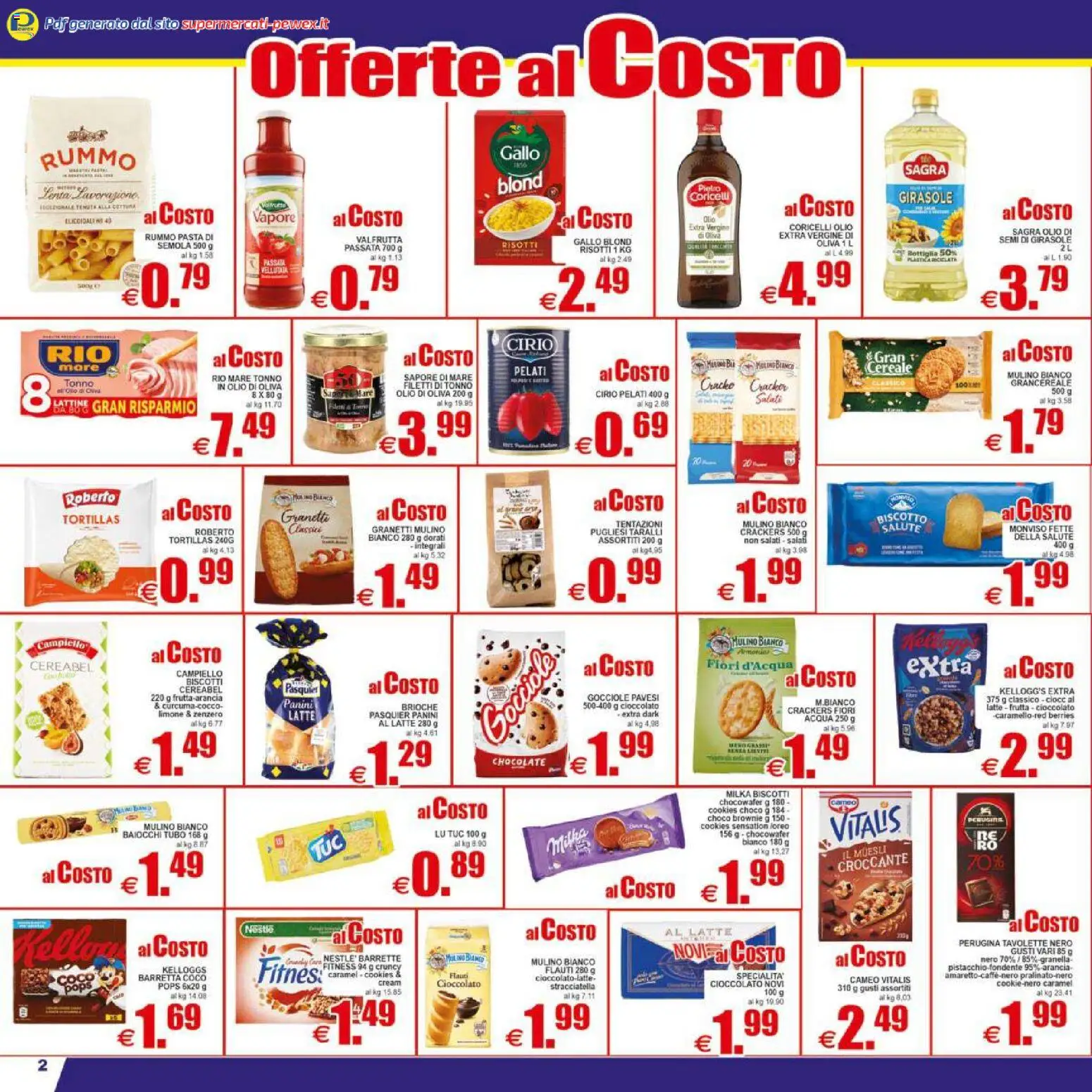 Volantino Pewex del 17.04.2026 | Pagina: 2 | Prodotti: Biscotti, Limone, Tubo, Tonno