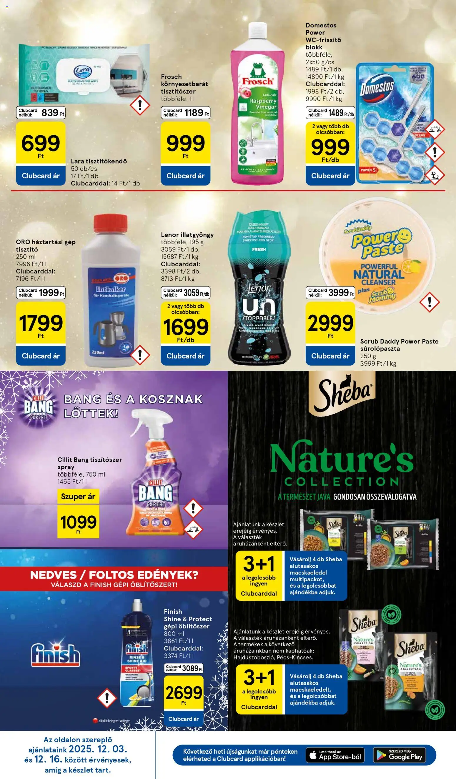 Tesco akciós ujság - amely érvényes a következő dátumtól: 11.12.2025 | Oldal: 42 | Termékek: Edények, Macskaeledel, Öblítőszer, Tisztítókendő